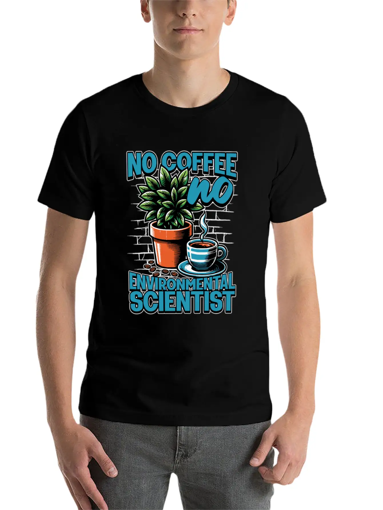 Environmental Scientist No Coffee Plant Scientist Unisex Short Sleeve Soft Cotton T-Shirt – Casual Everyday Wear