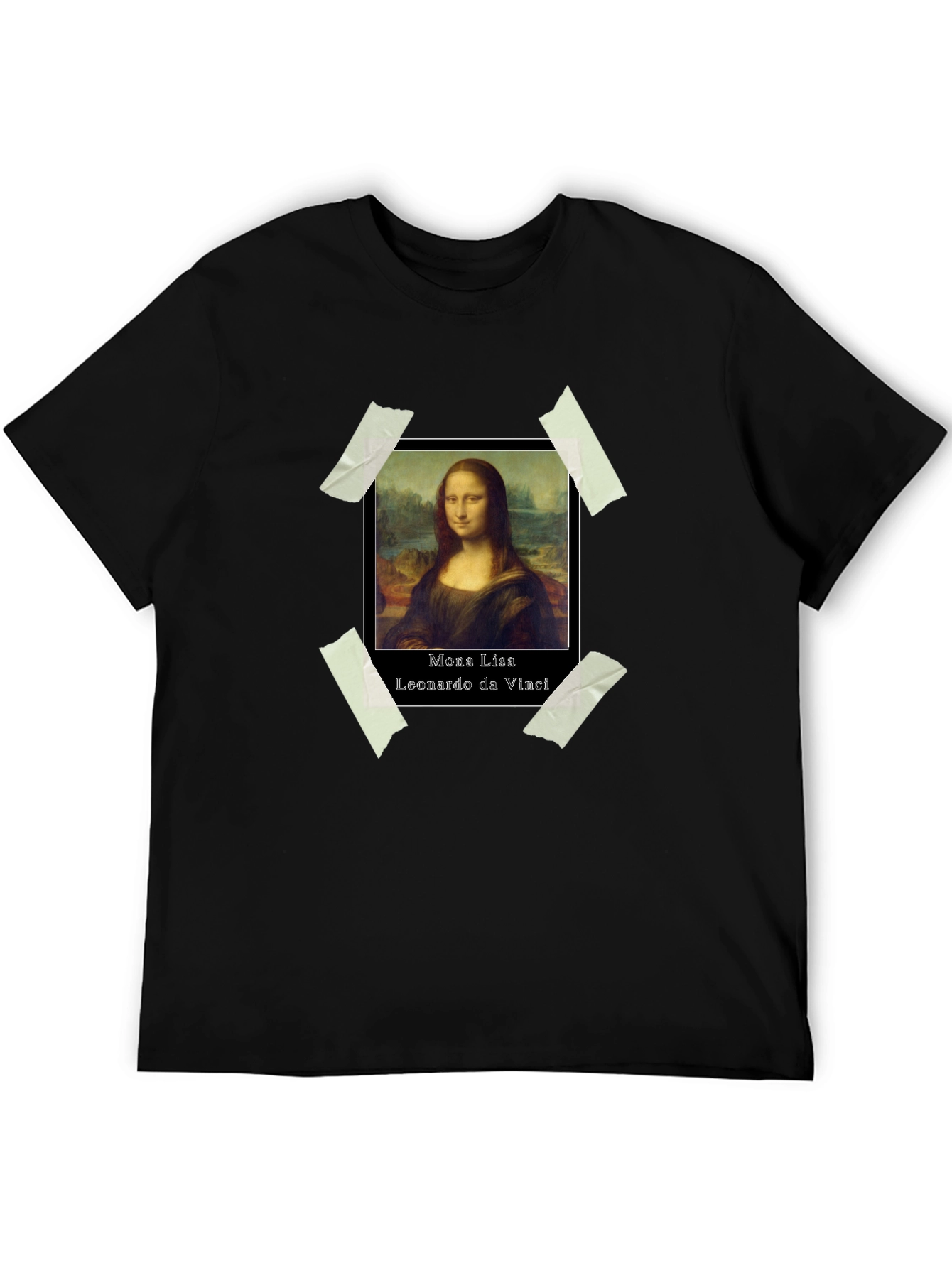 Mona Lisa Taped Portrait Tee - Artistic Fashion