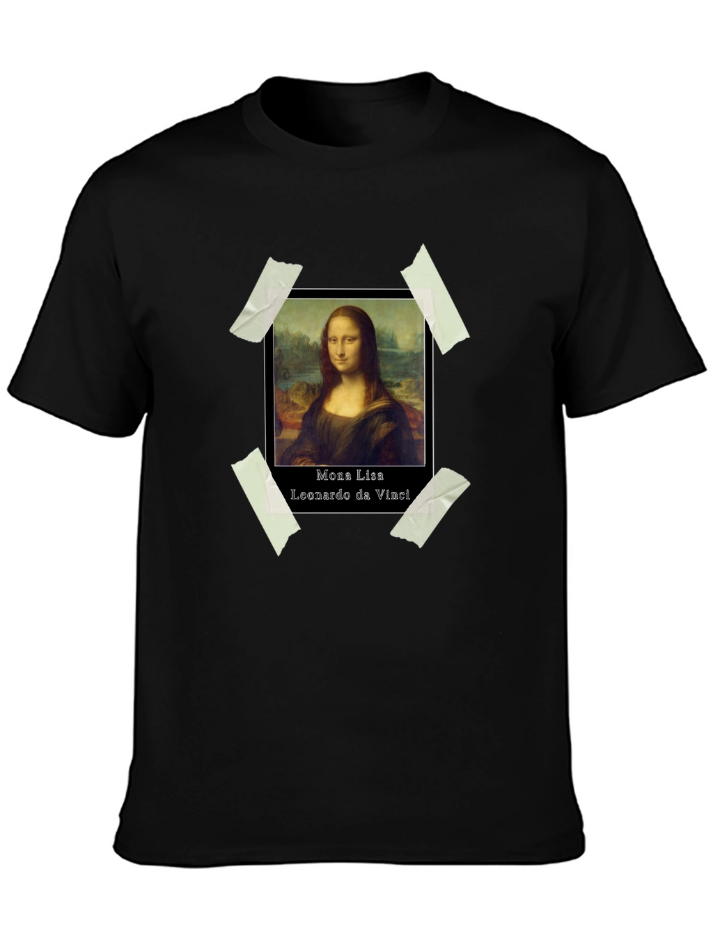 Mona Lisa Taped Portrait Tee - Artistic Fashion