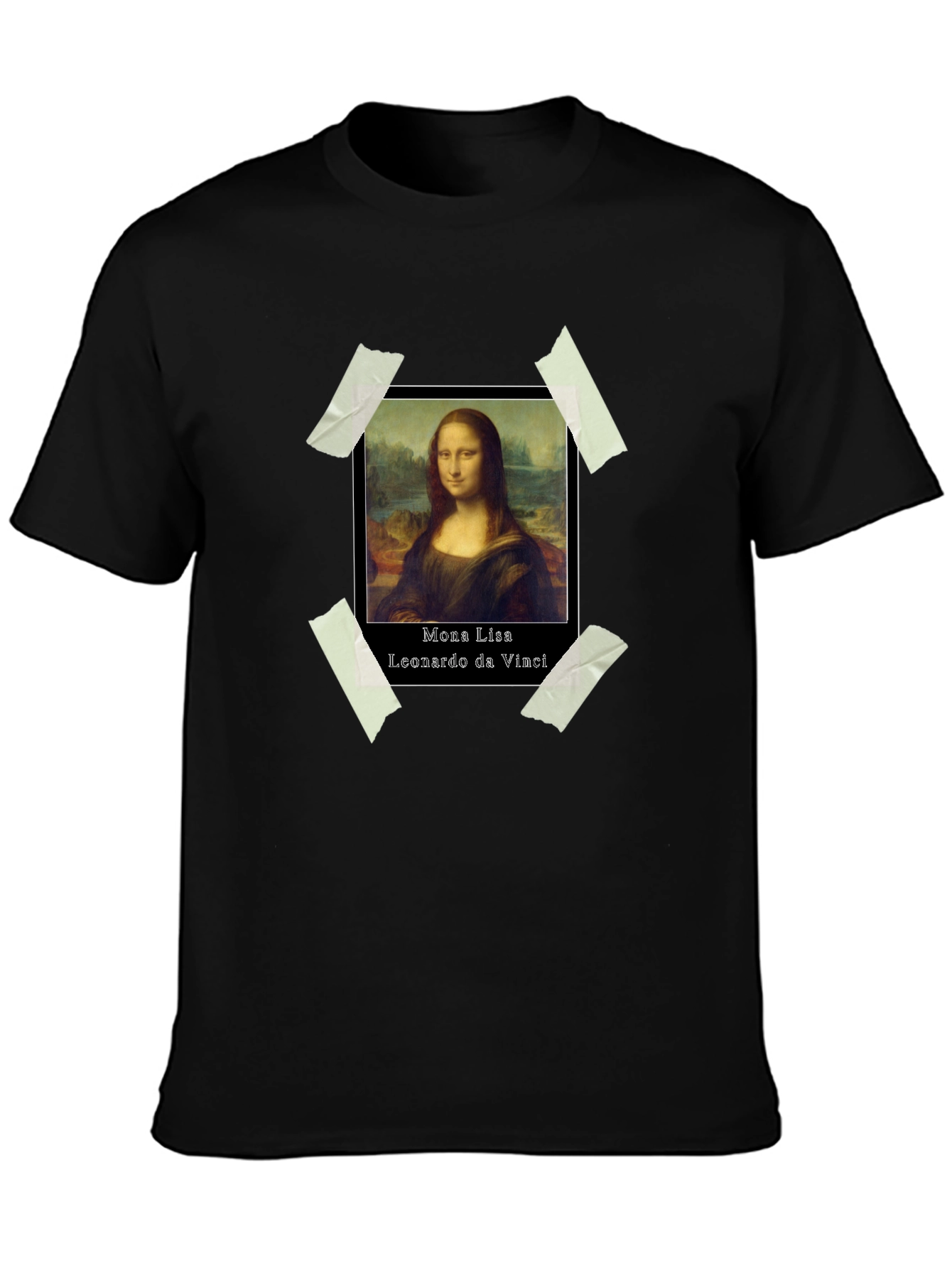 Mona Lisa Taped Portrait Tee - Artistic Fashion