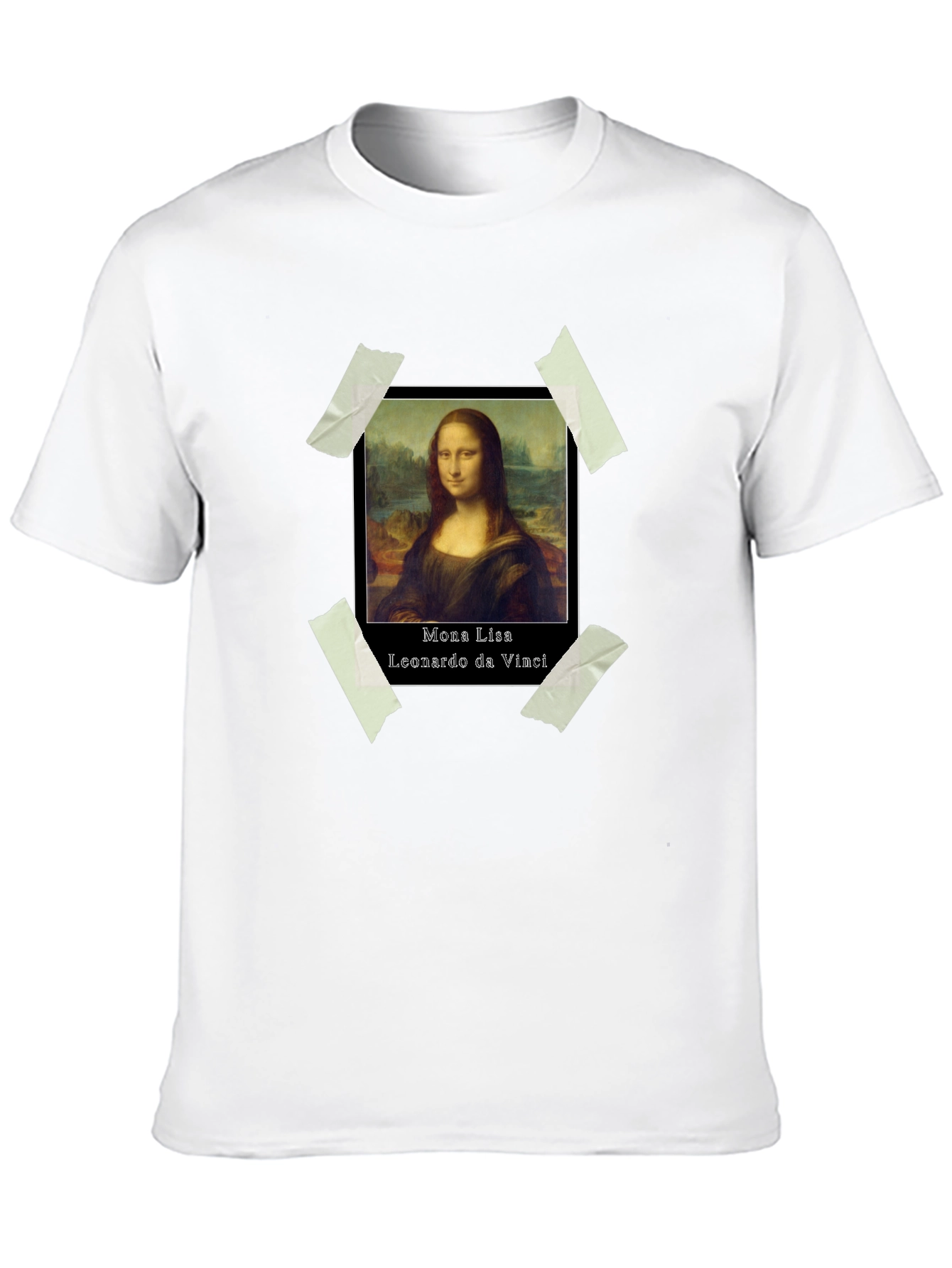 Mona Lisa Taped Portrait Tee - Artistic Fashion