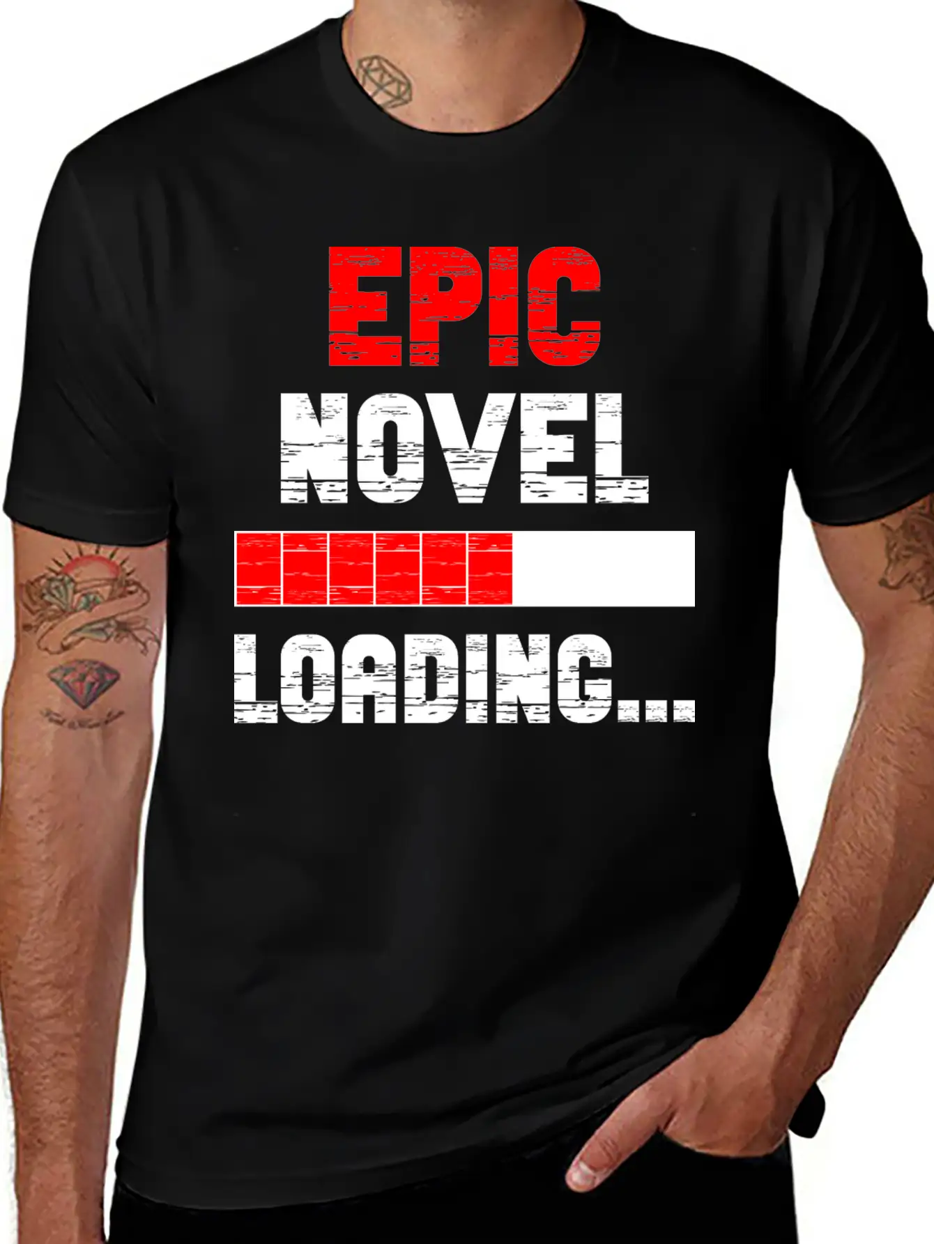 Epic Novel Loading, Vintage Grunge Essential Cotton Tee For Daily Outfits – Unisex Style