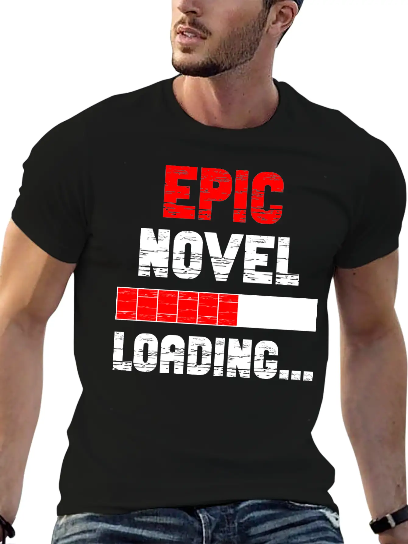 Epic Novel Loading, Vintage Grunge Essential Cotton Tee For Daily Outfits – Unisex Style