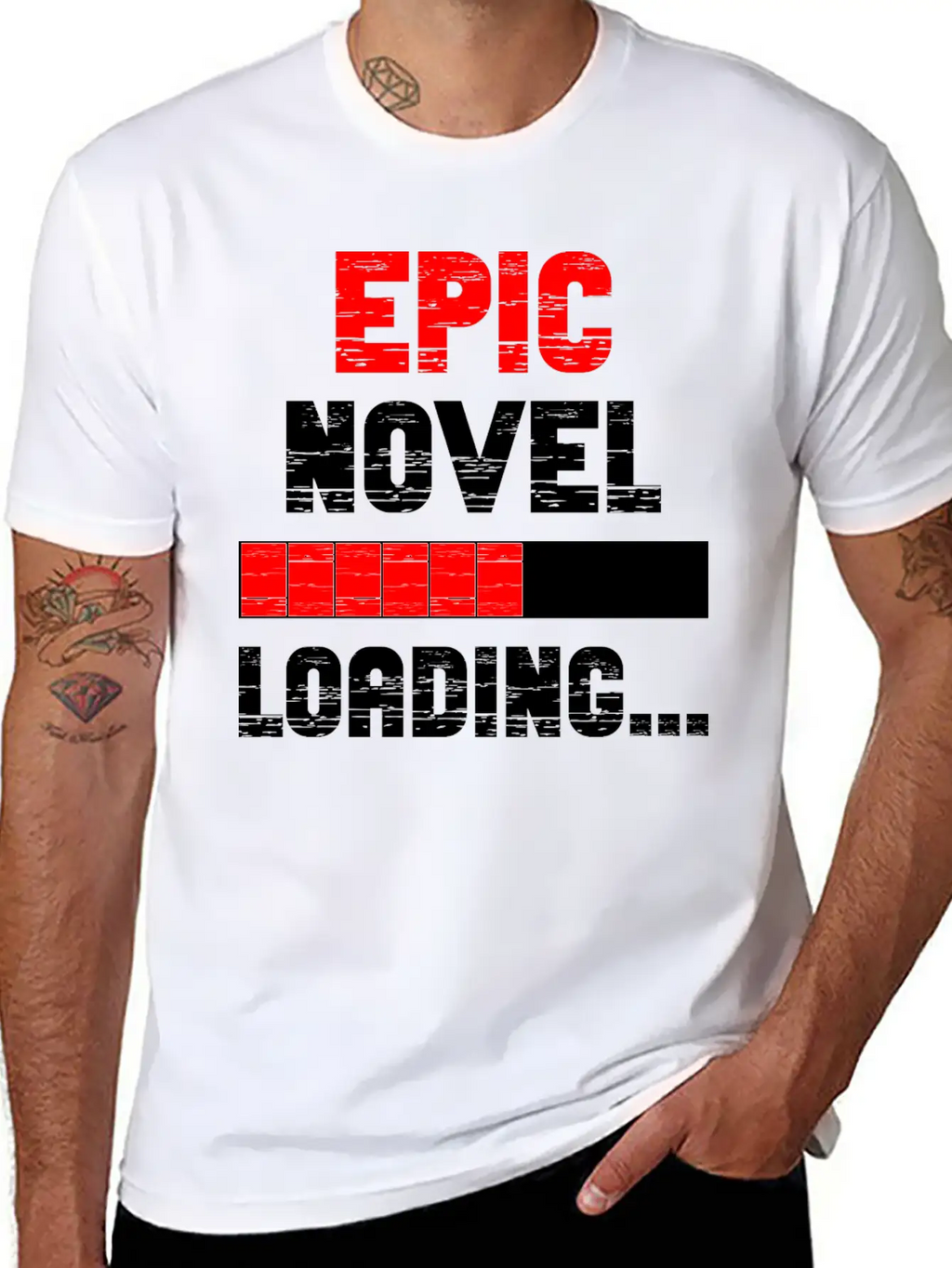 Epic Novel Loading, Vintage Grunge Essential Cotton Tee For Daily Outfits – Unisex Style