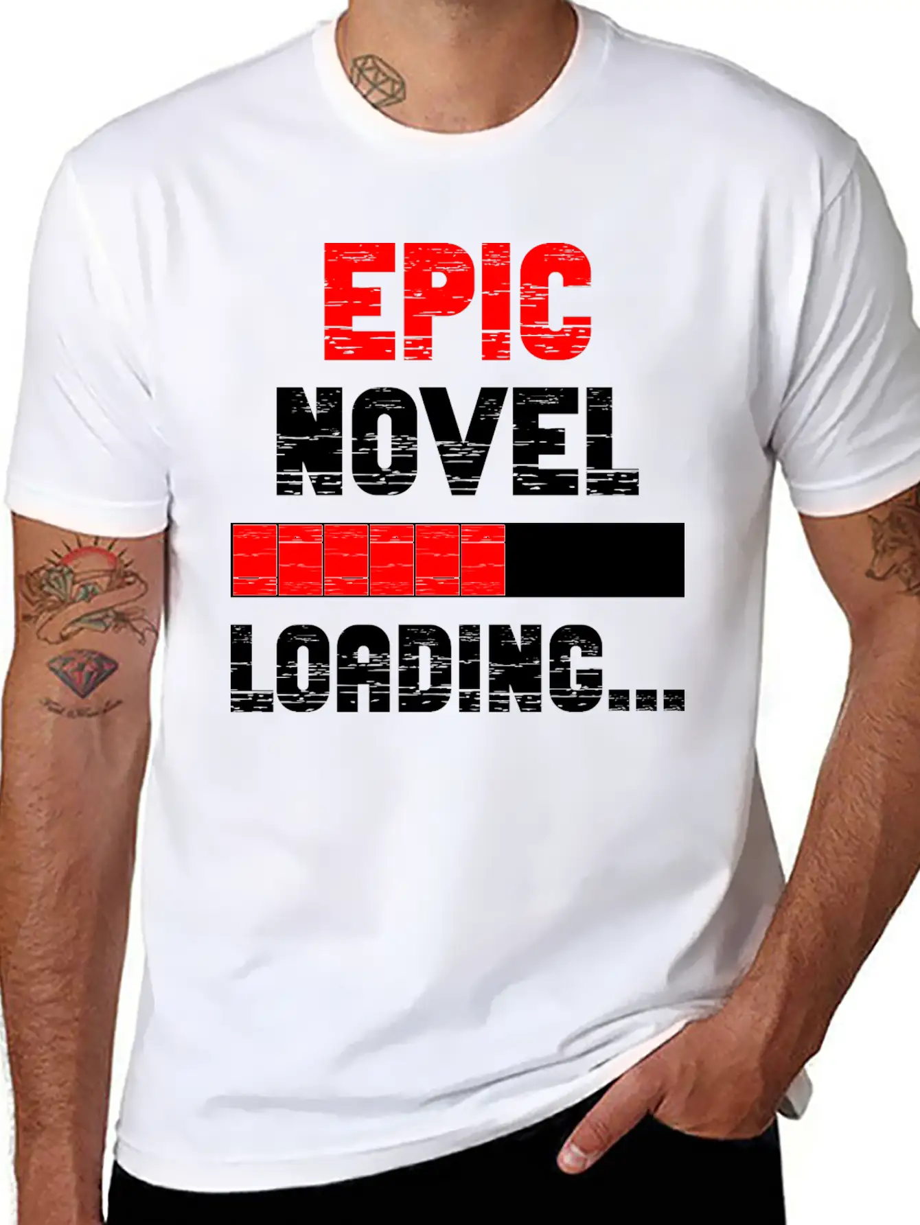 Epic Novel Loading, Vintage Grunge Essential Cotton Tee For Daily Outfits – Unisex Style