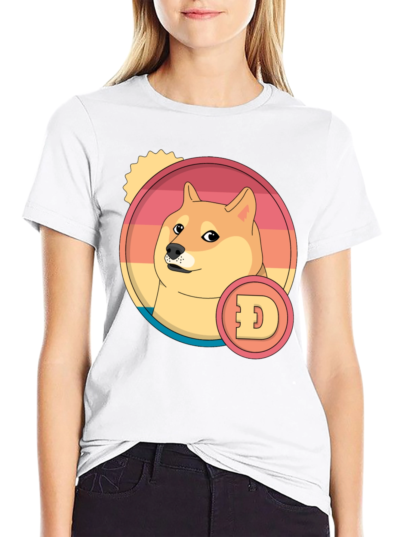 Doge Cryptocurrency Graphic T-Shirt - Black