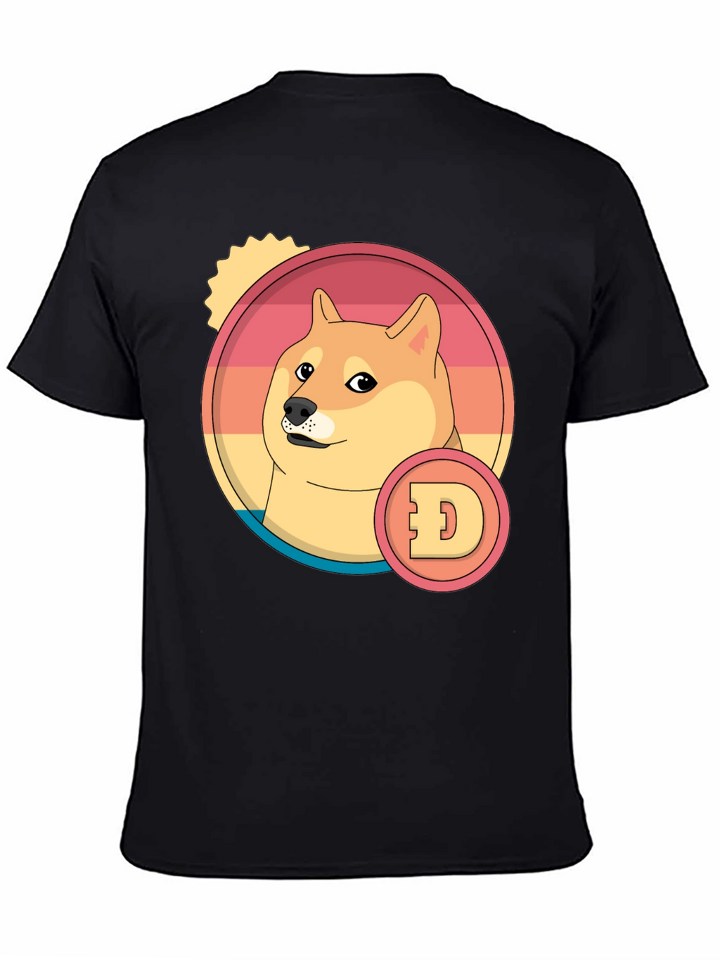Doge Cryptocurrency Graphic T-Shirt - Black