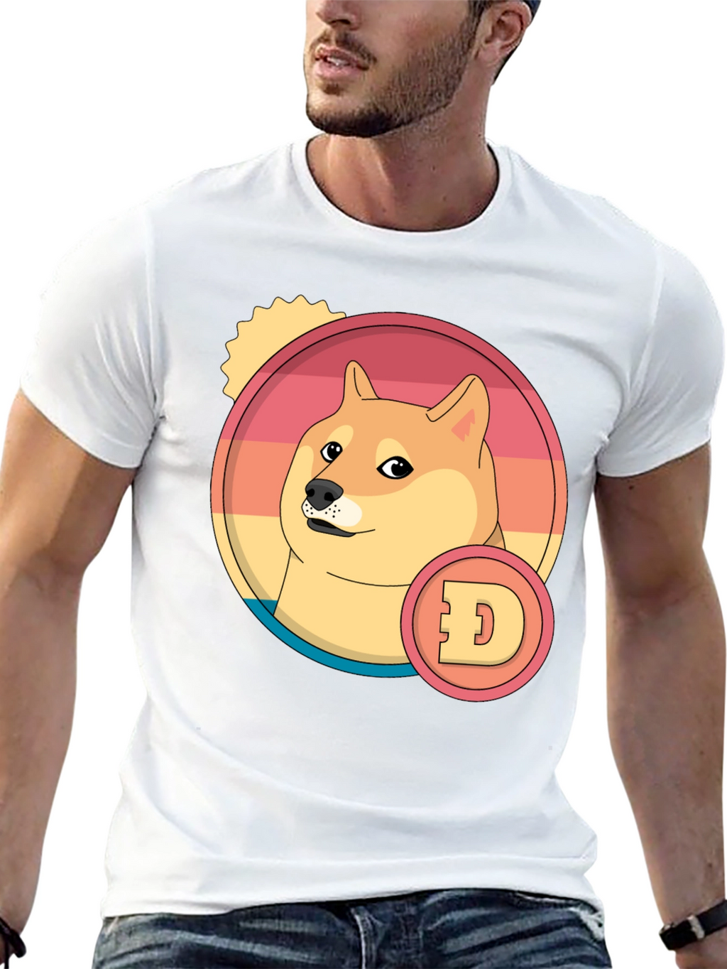 Doge Cryptocurrency Graphic T-Shirt - Black