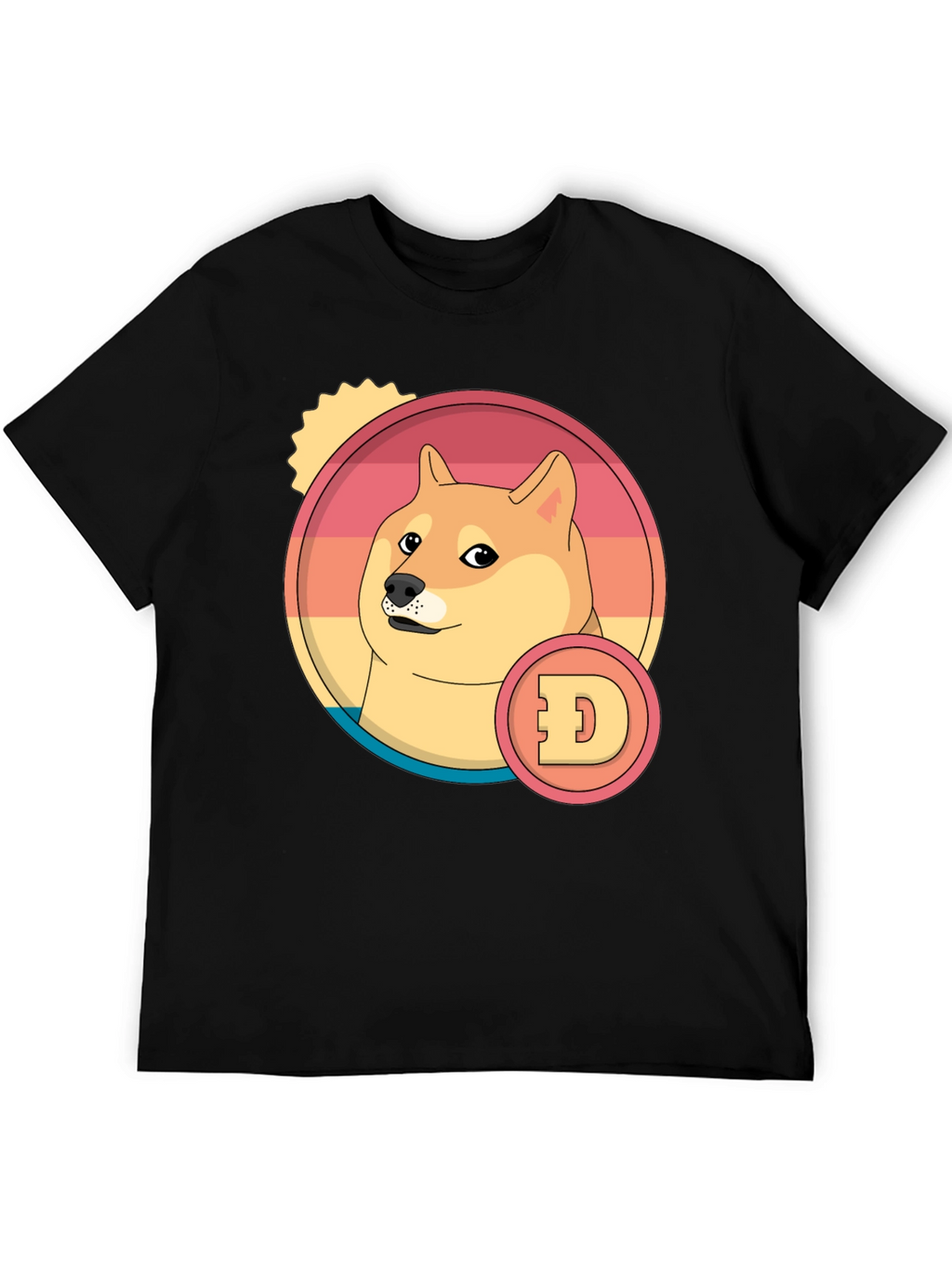 Doge Cryptocurrency Graphic T-Shirt - Black