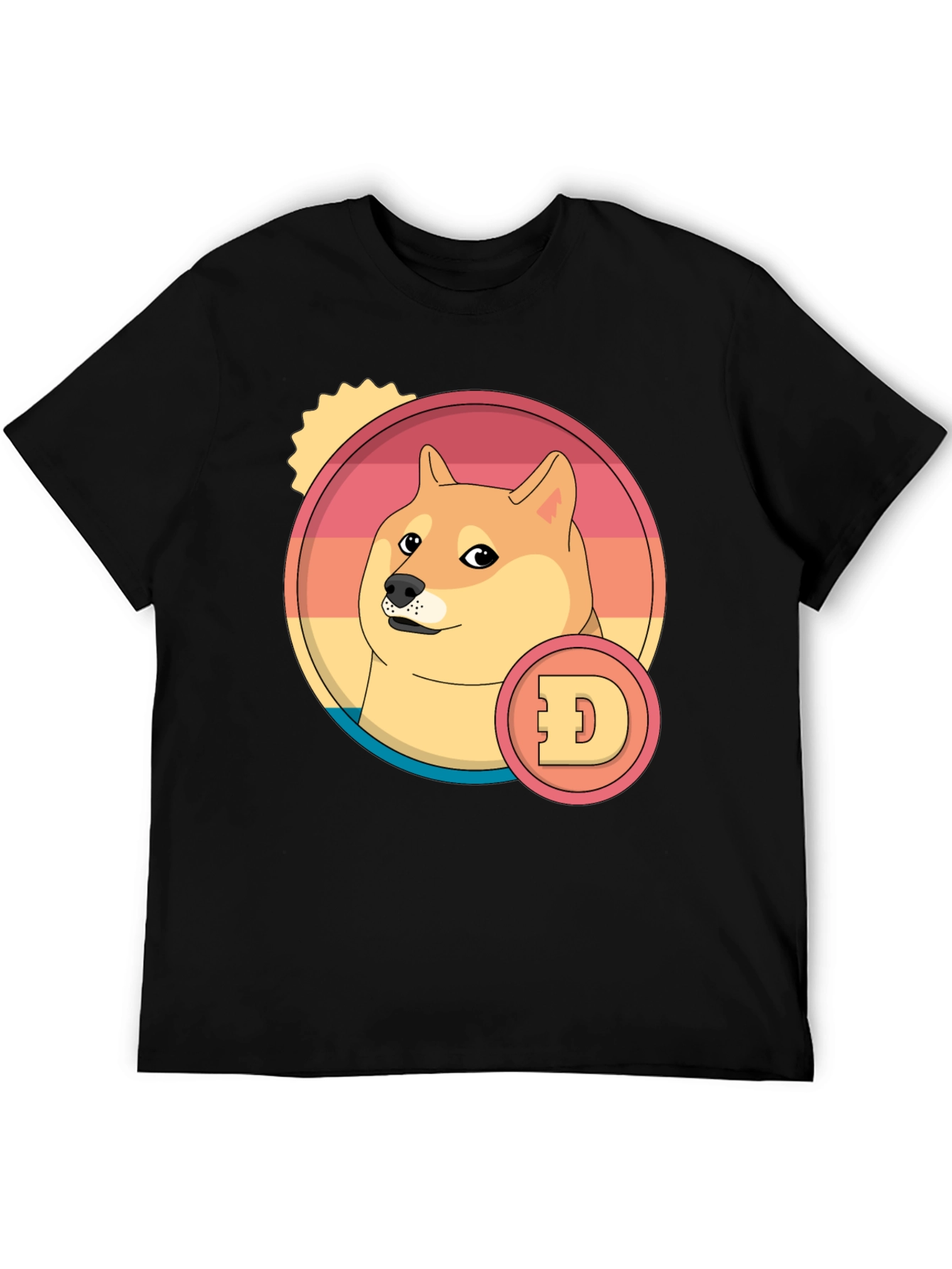 Doge Cryptocurrency Graphic T-Shirt - Black