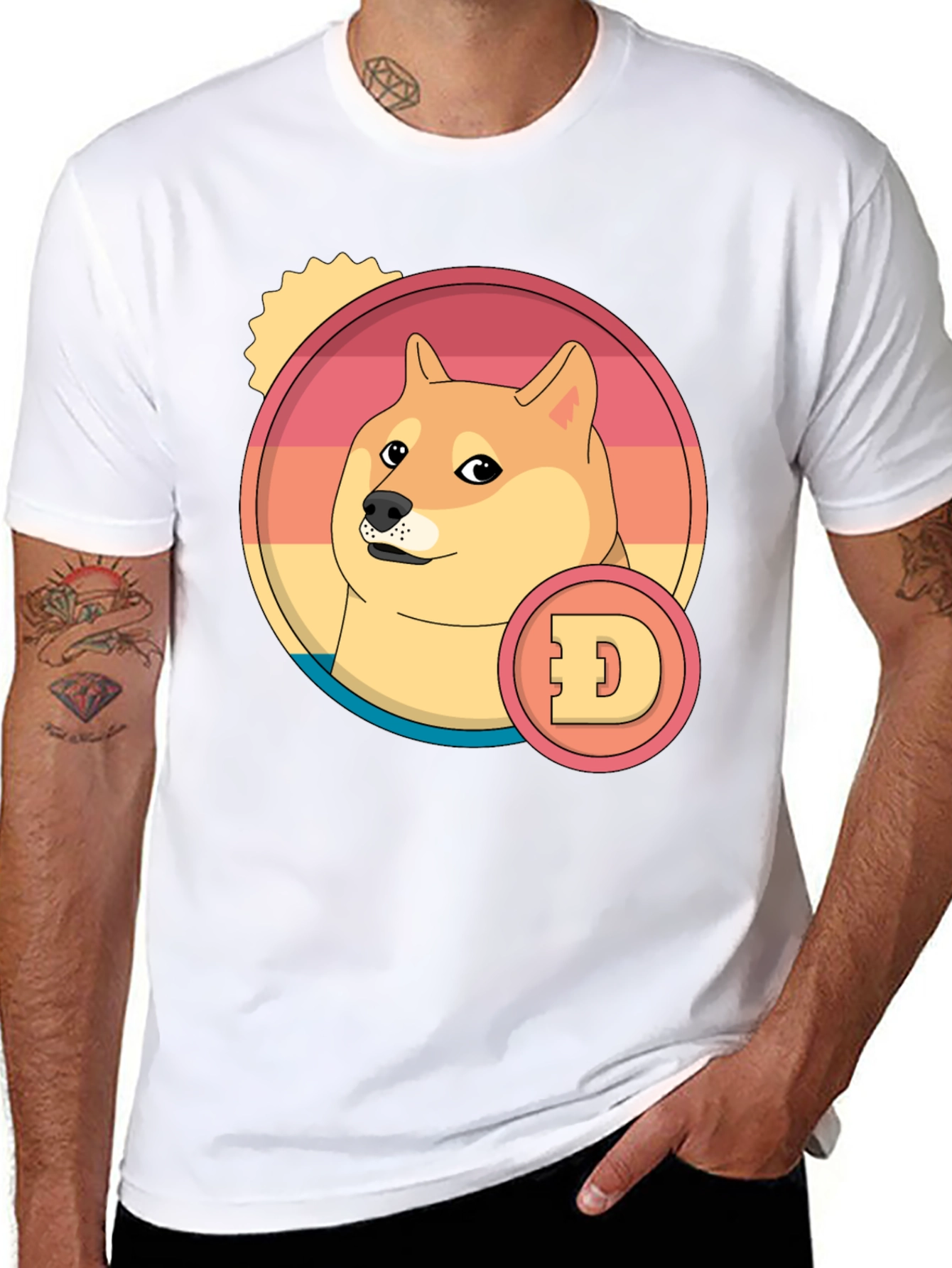 Doge Cryptocurrency Graphic T-Shirt - Black