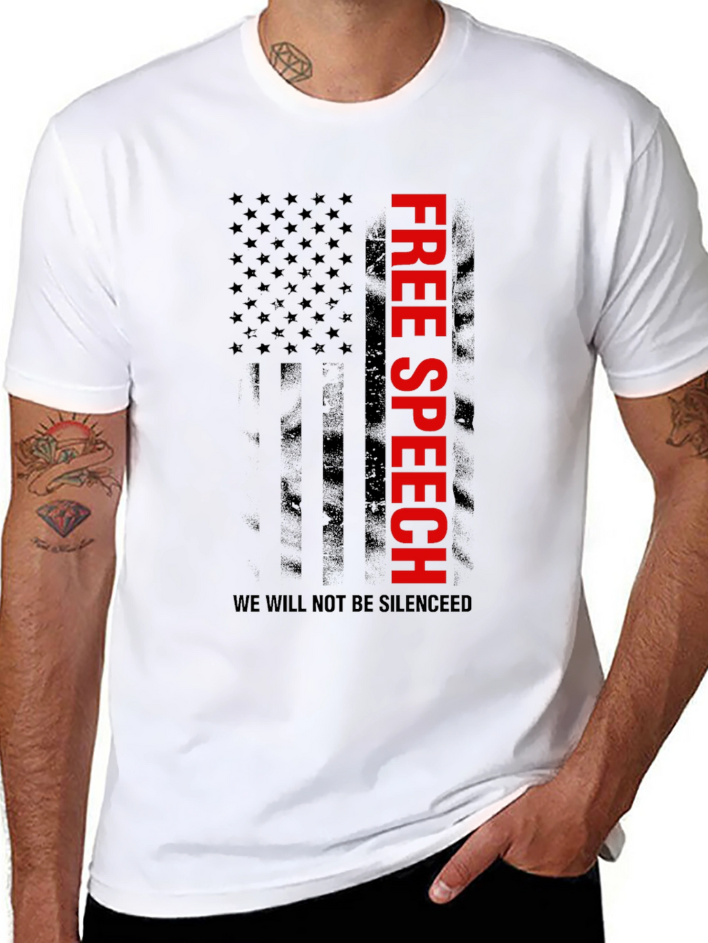 Free Speech Flag Graphic T-Shirt