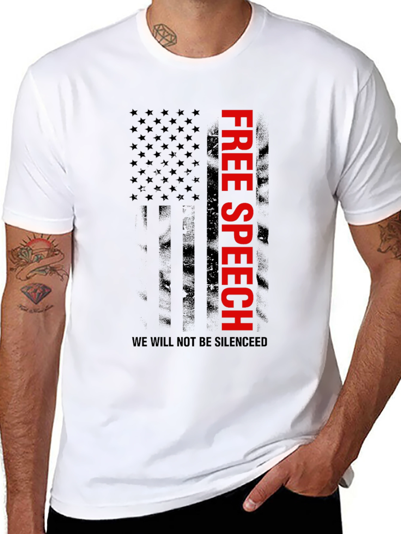 Free Speech Flag Graphic T-Shirt