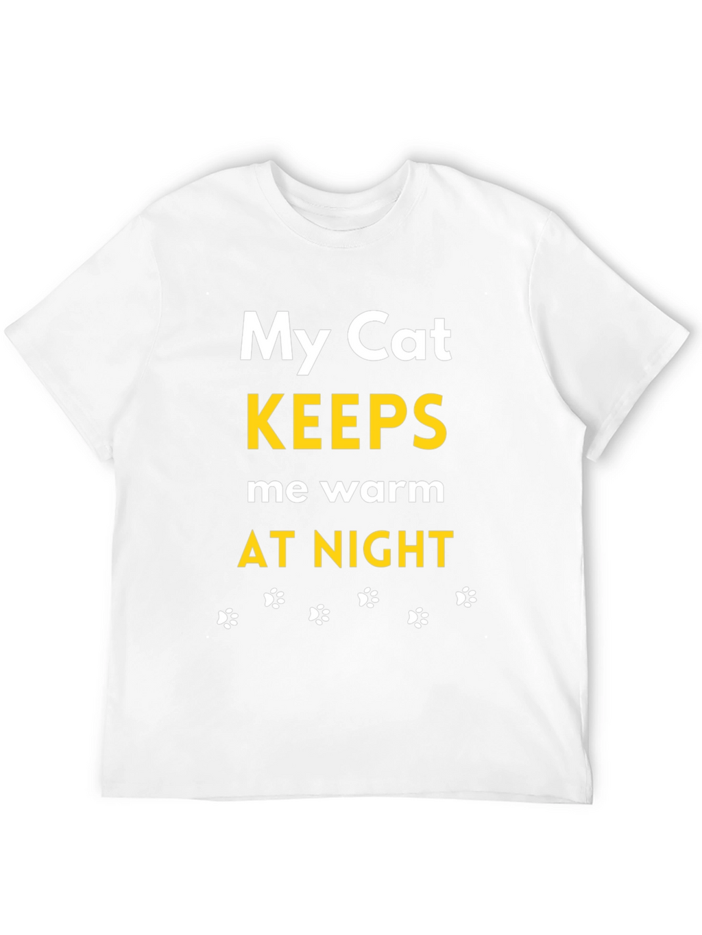 My Cat Keeps Me Warm Black T-Shirt