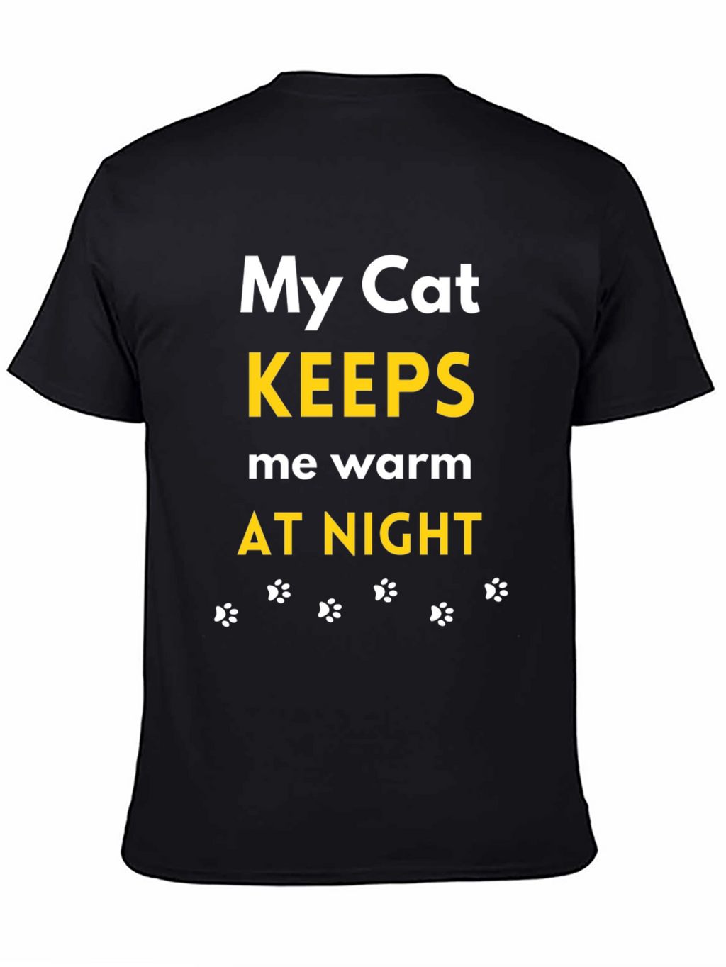 My Cat Keeps Me Warm Black T-Shirt
