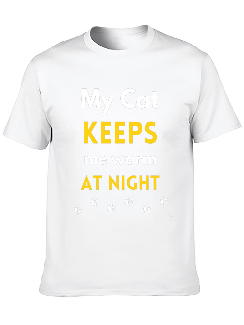 My Cat Keeps Me Warm Black T-Shirt