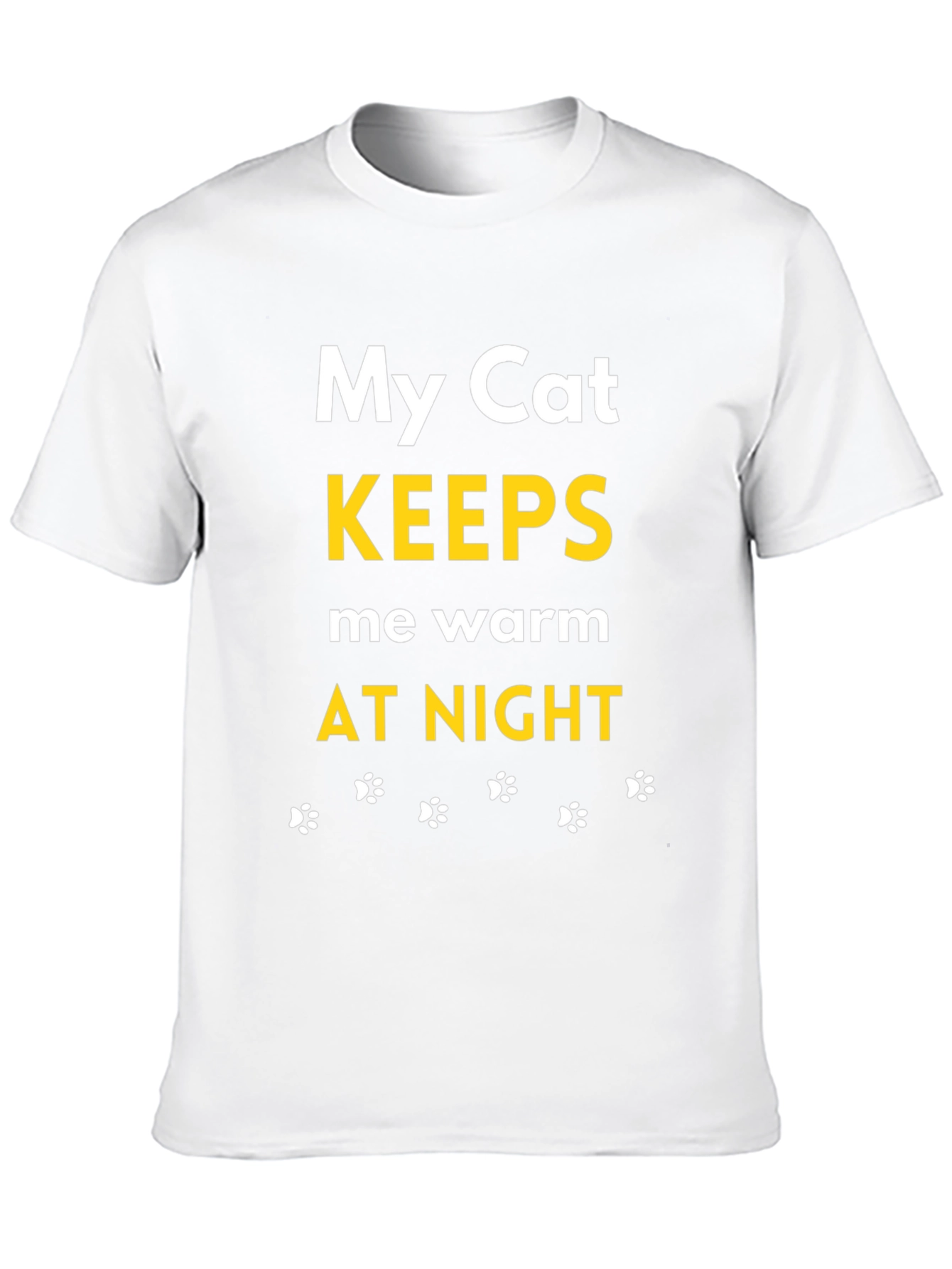 My Cat Keeps Me Warm Black T-Shirt