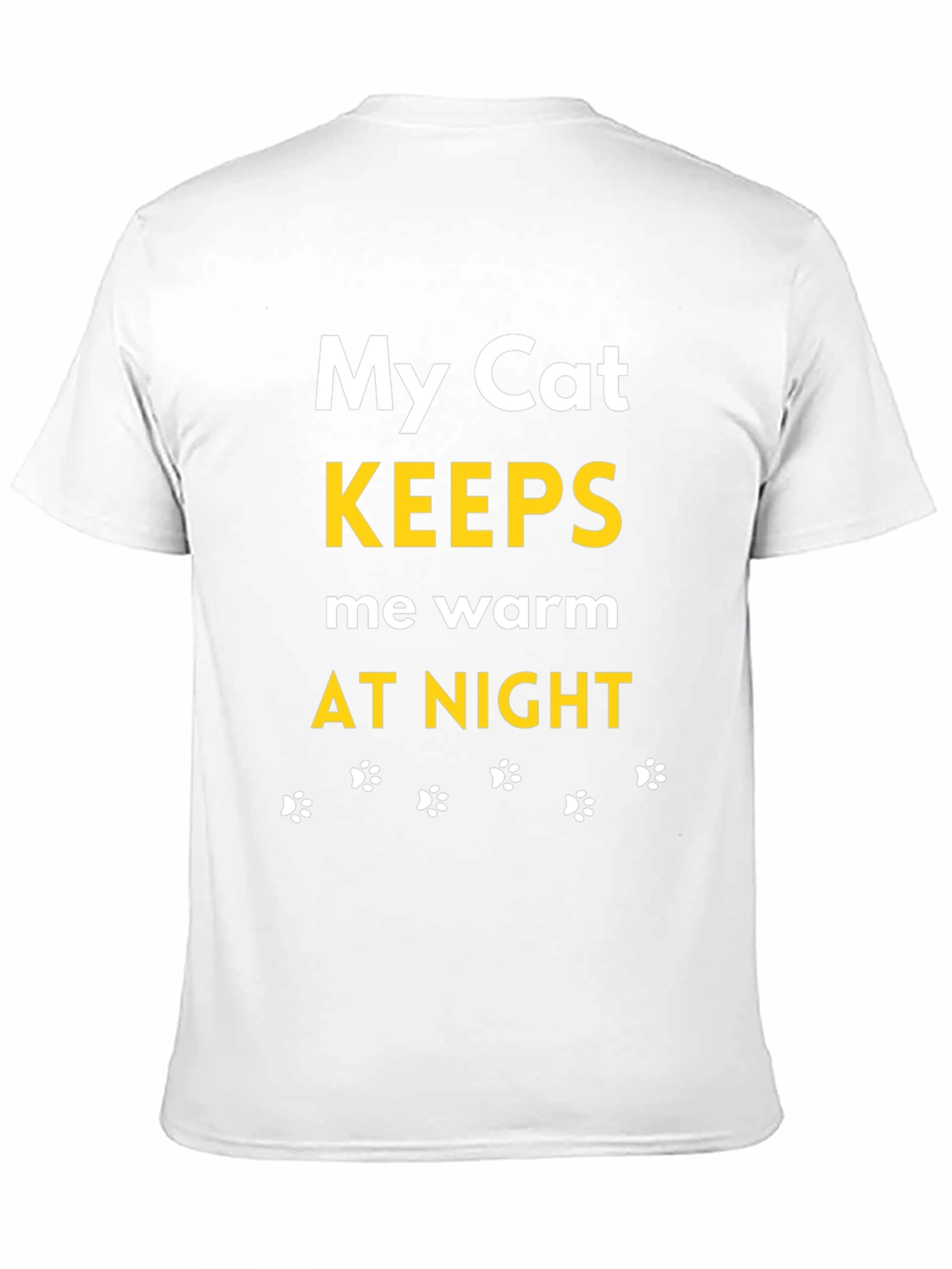 My Cat Keeps Me Warm Black T-Shirt