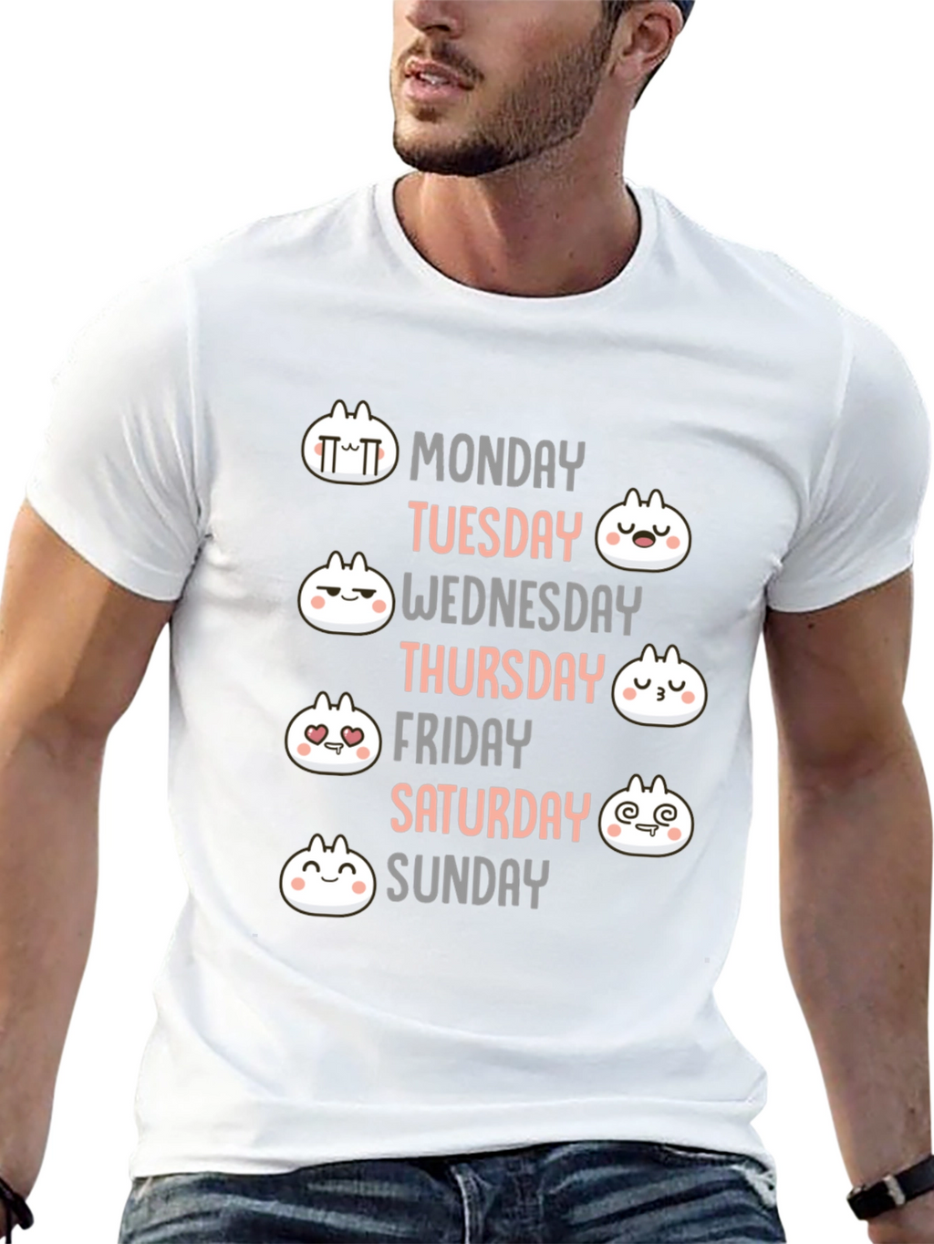 Dumpling Days of the Week Black T-Shirt