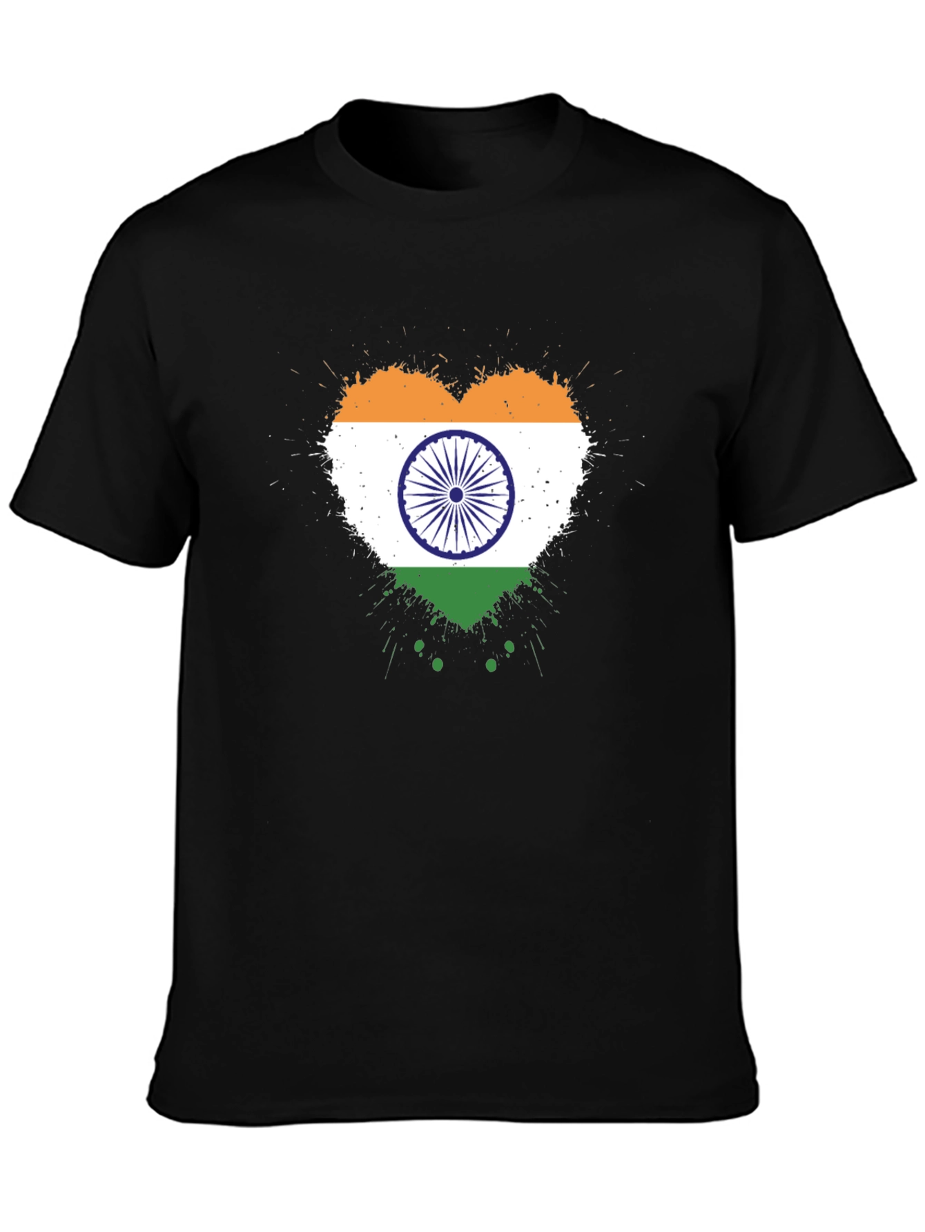 India Flag Heart T-Shirt - Patriotic Graphic Tee