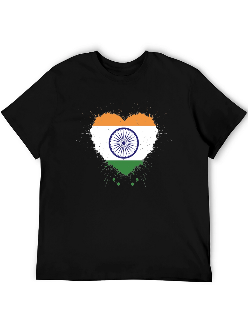 India Flag Heart T-Shirt - Patriotic Graphic Tee