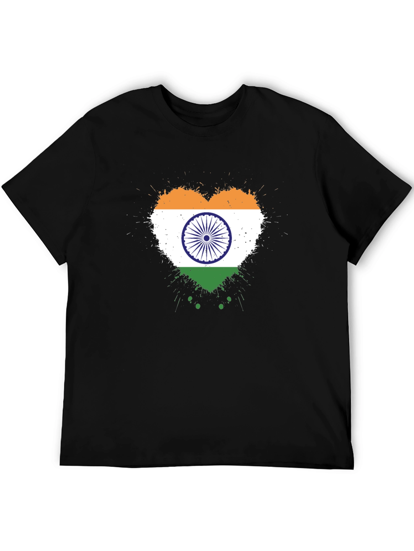 India Flag Heart T-Shirt - Patriotic Graphic Tee