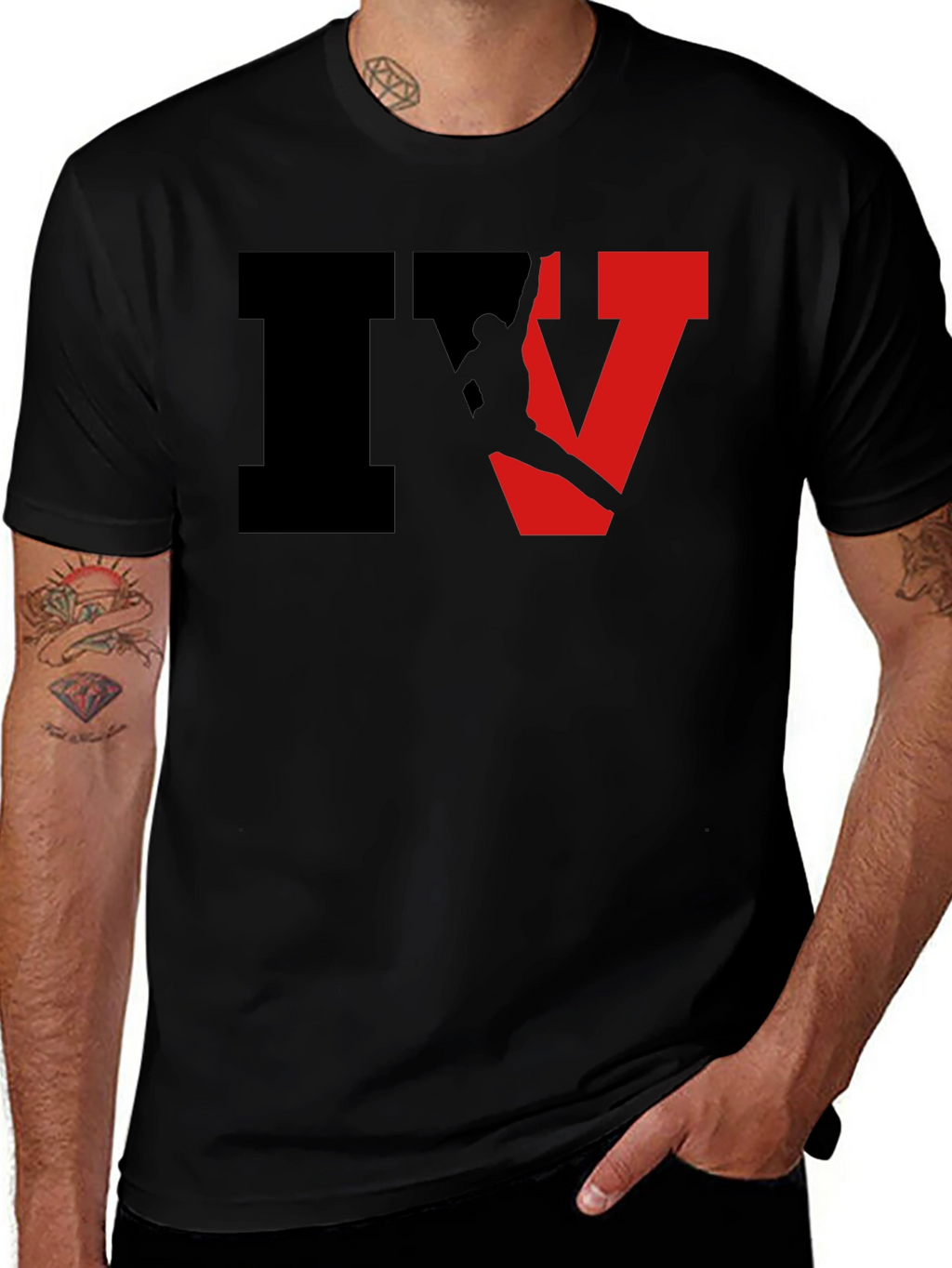 Stylish Black IV Graphic T-Shirt