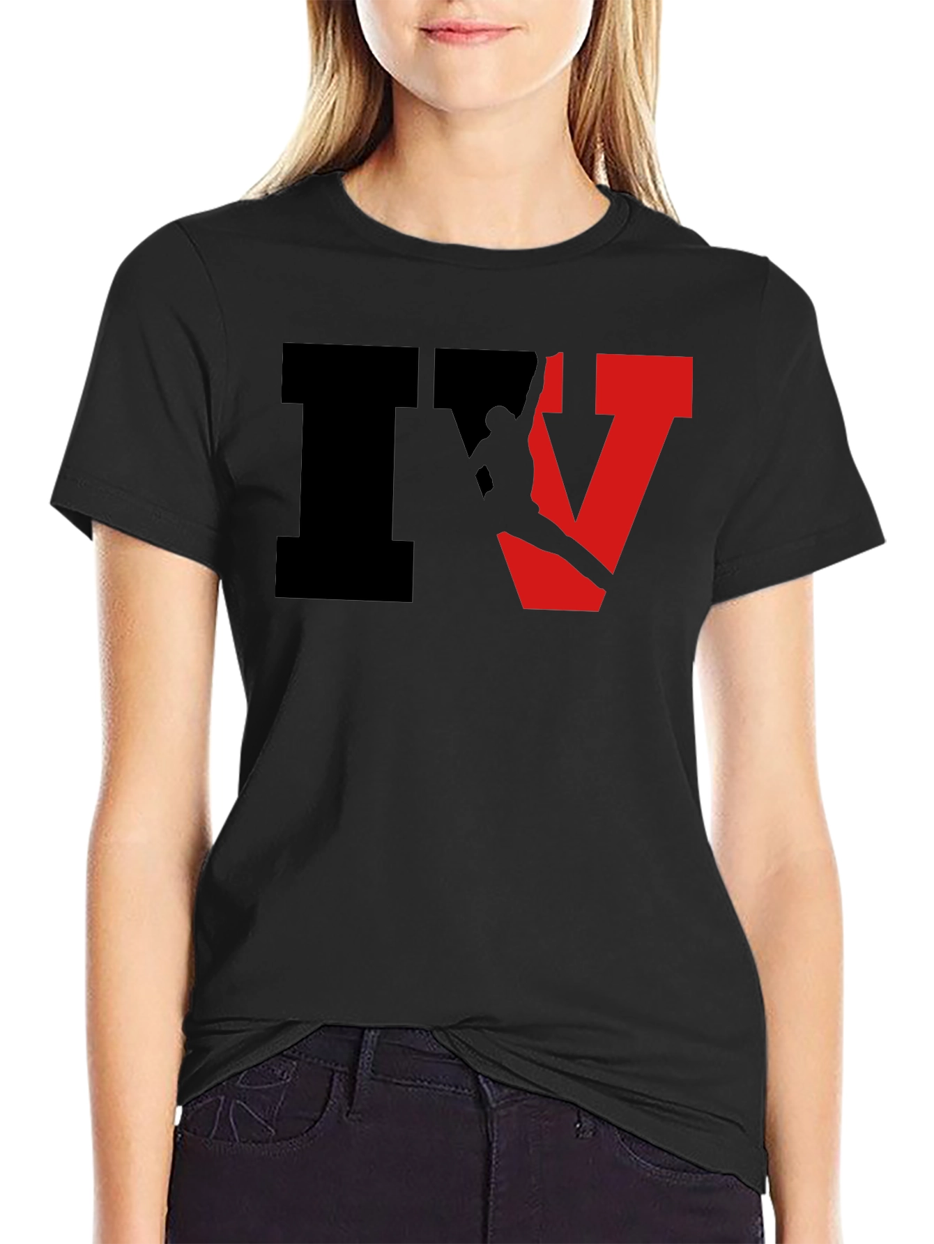Stylish Black IV Graphic T-Shirt