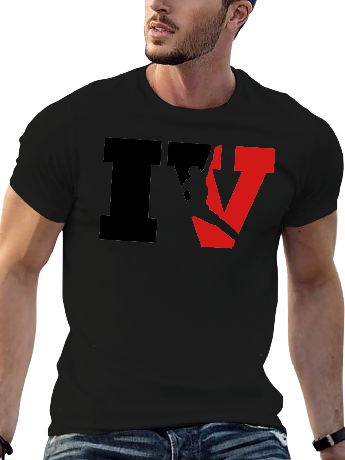Stylish Black IV Graphic T-Shirt