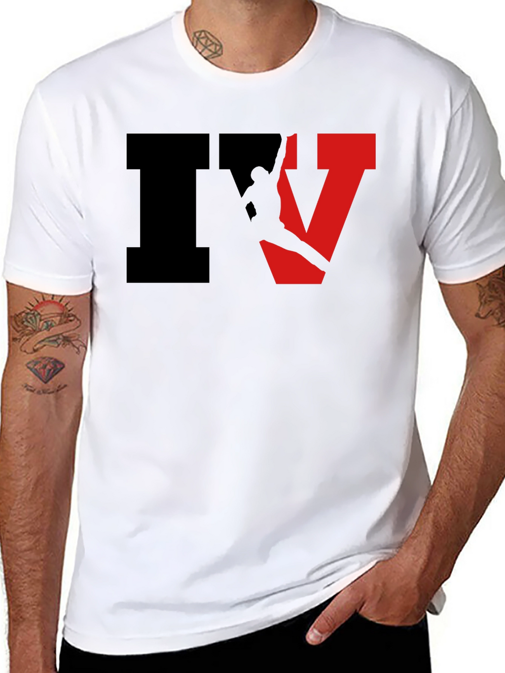 Stylish Black IV Graphic T-Shirt
