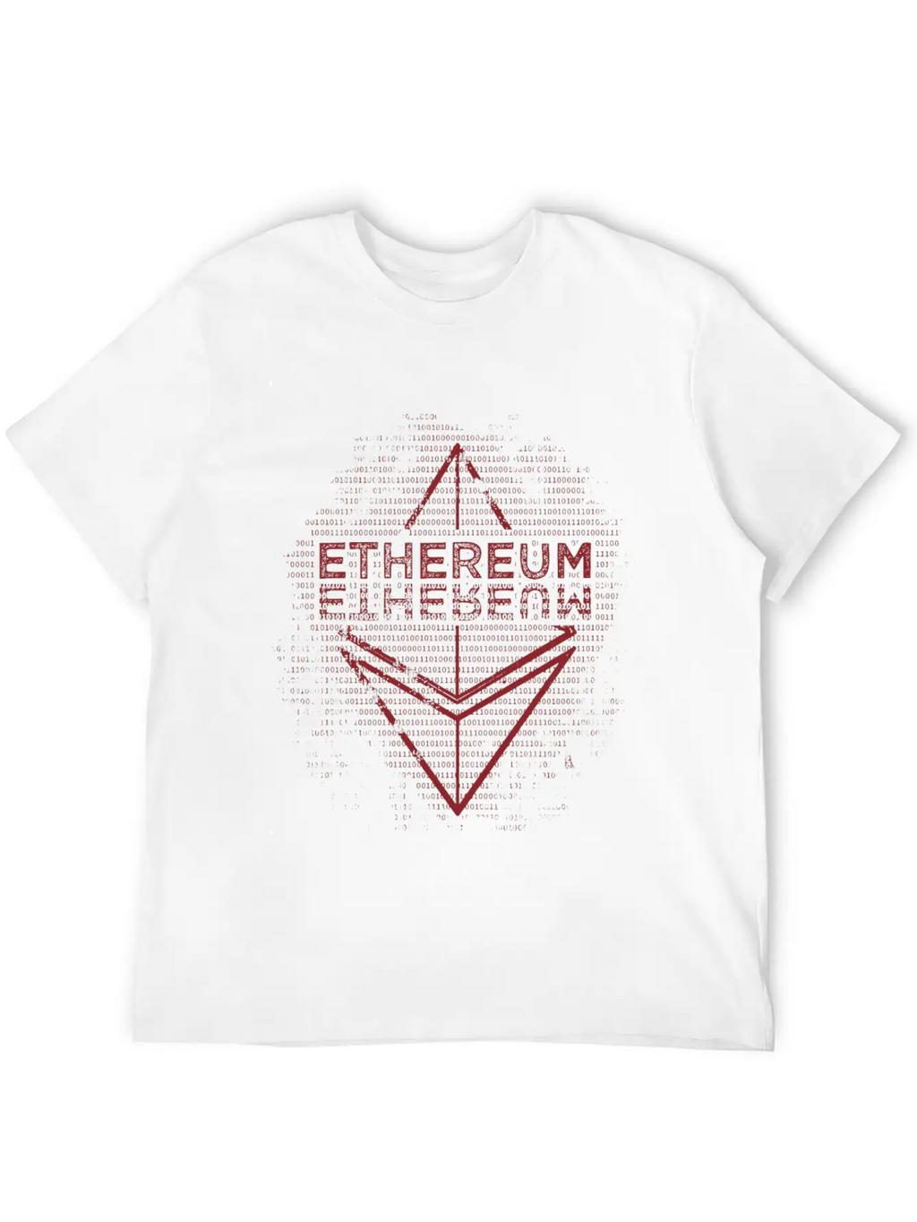 Ethereum Frontier Red Design On White Unisex Casual T-Shirt – Clean Design For Daily Comfort