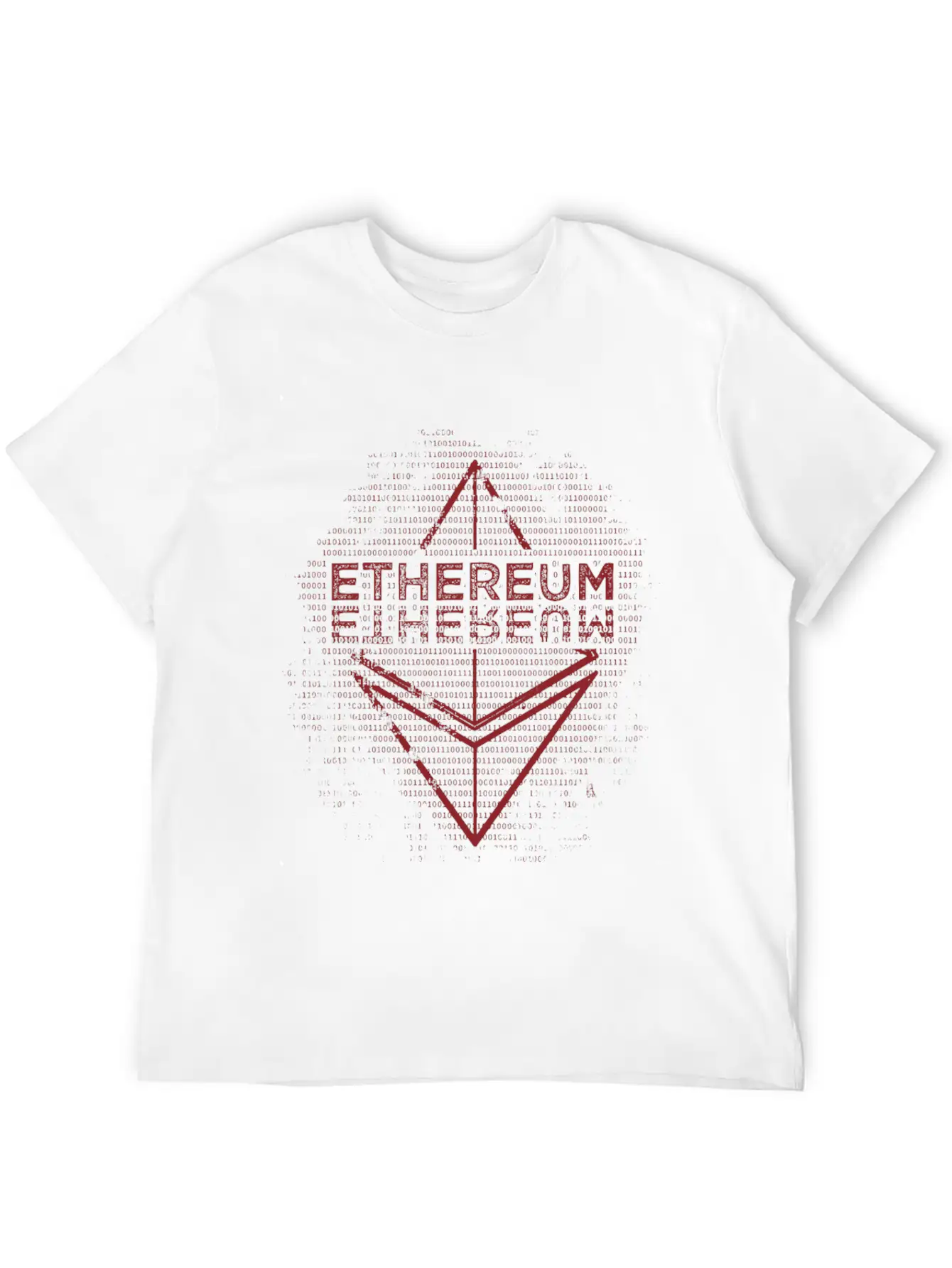 Ethereum Frontier Red Design On White Unisex Casual T-Shirt – Clean Design For Daily Comfort