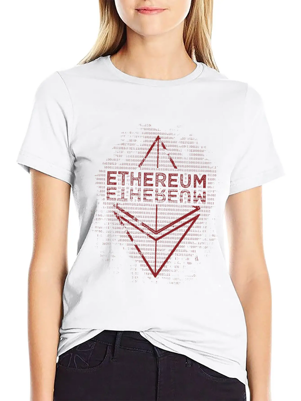 Ethereum Frontier Red Design On White Unisex Casual T-Shirt – Clean Design For Daily Comfort