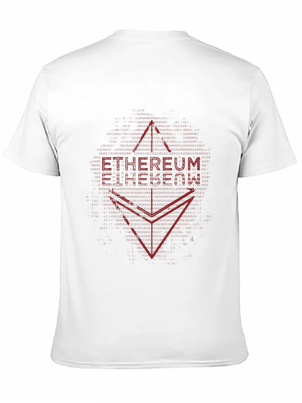 Ethereum Frontier Red Design On White Unisex Casual T-Shirt – Clean Design For Daily Comfort