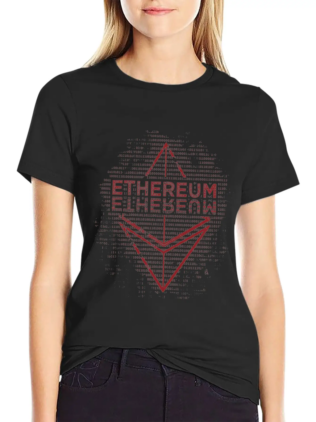 Ethereum Frontier Red Design On White Unisex Casual T-Shirt – Clean Design For Daily Comfort