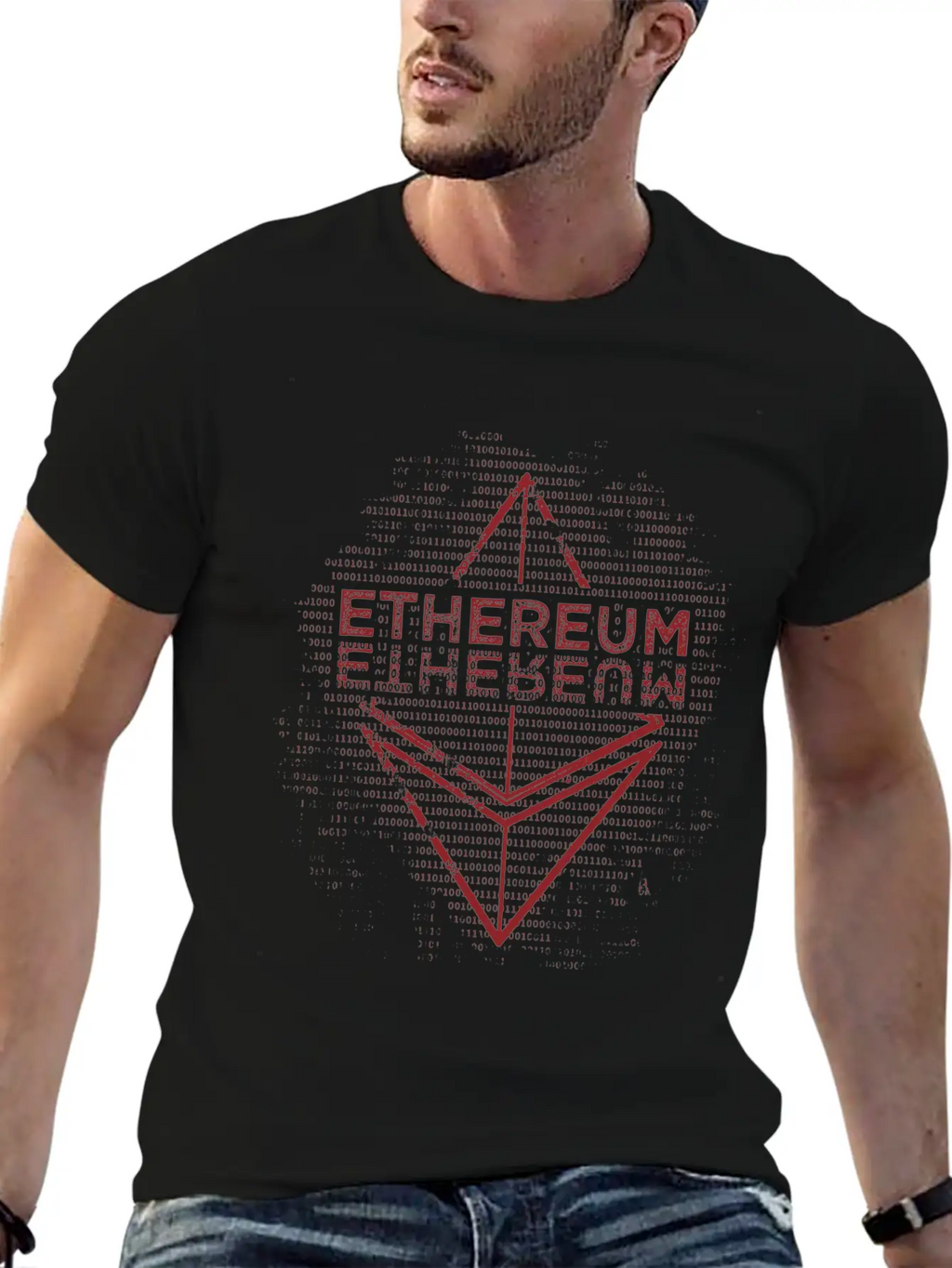 Ethereum Frontier Red Design On White Unisex Casual T-Shirt – Clean Design For Daily Comfort