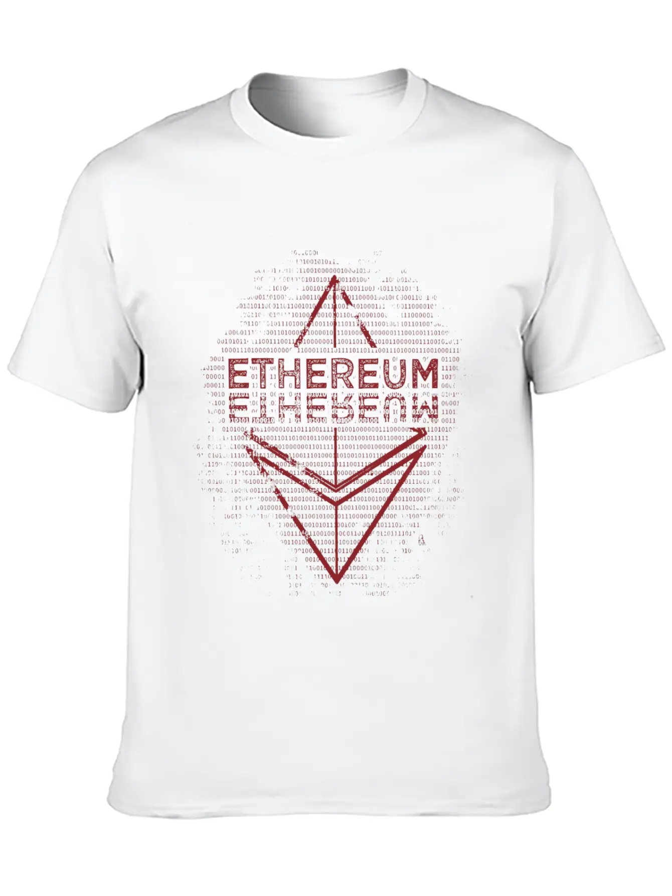 Ethereum Frontier Red Design On White Unisex Casual T-Shirt – Clean Design For Daily Comfort
