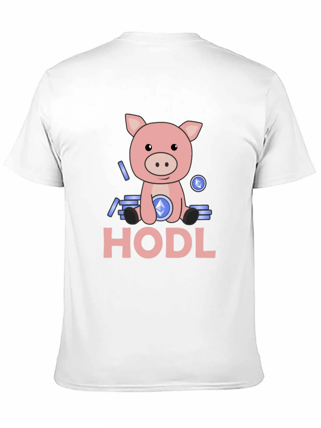 Ethereum Piggy Bank Hodl Coins Hold Digital Unisex Casual T-Shirt – Clean Design For Daily Comfort