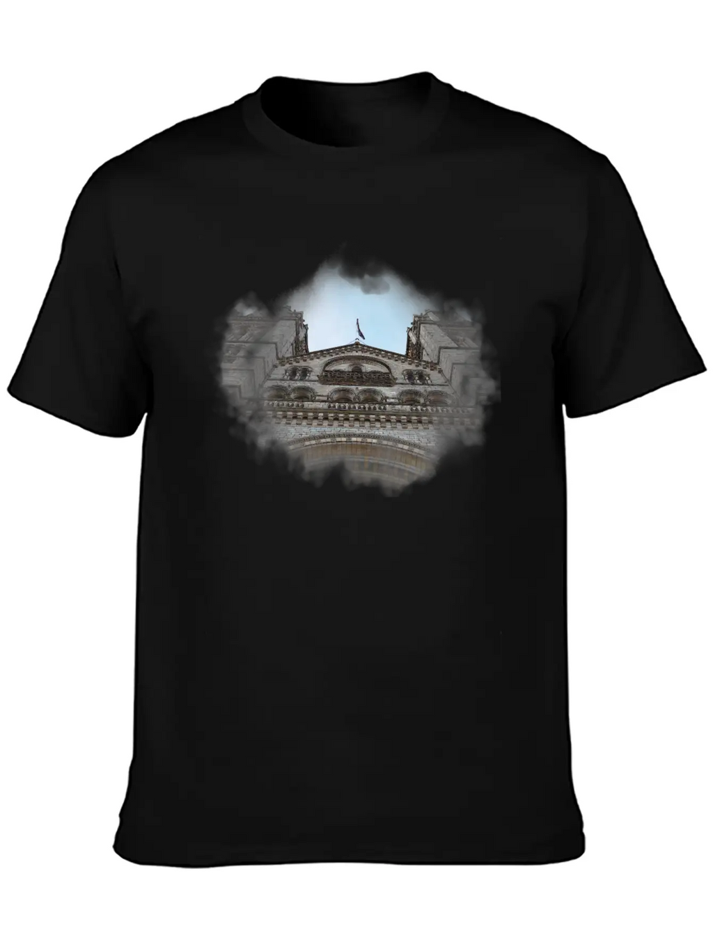 European Church, Watercolor Graphic Breathable Soft Cotton T-Shirt – Timeless Casual Look
