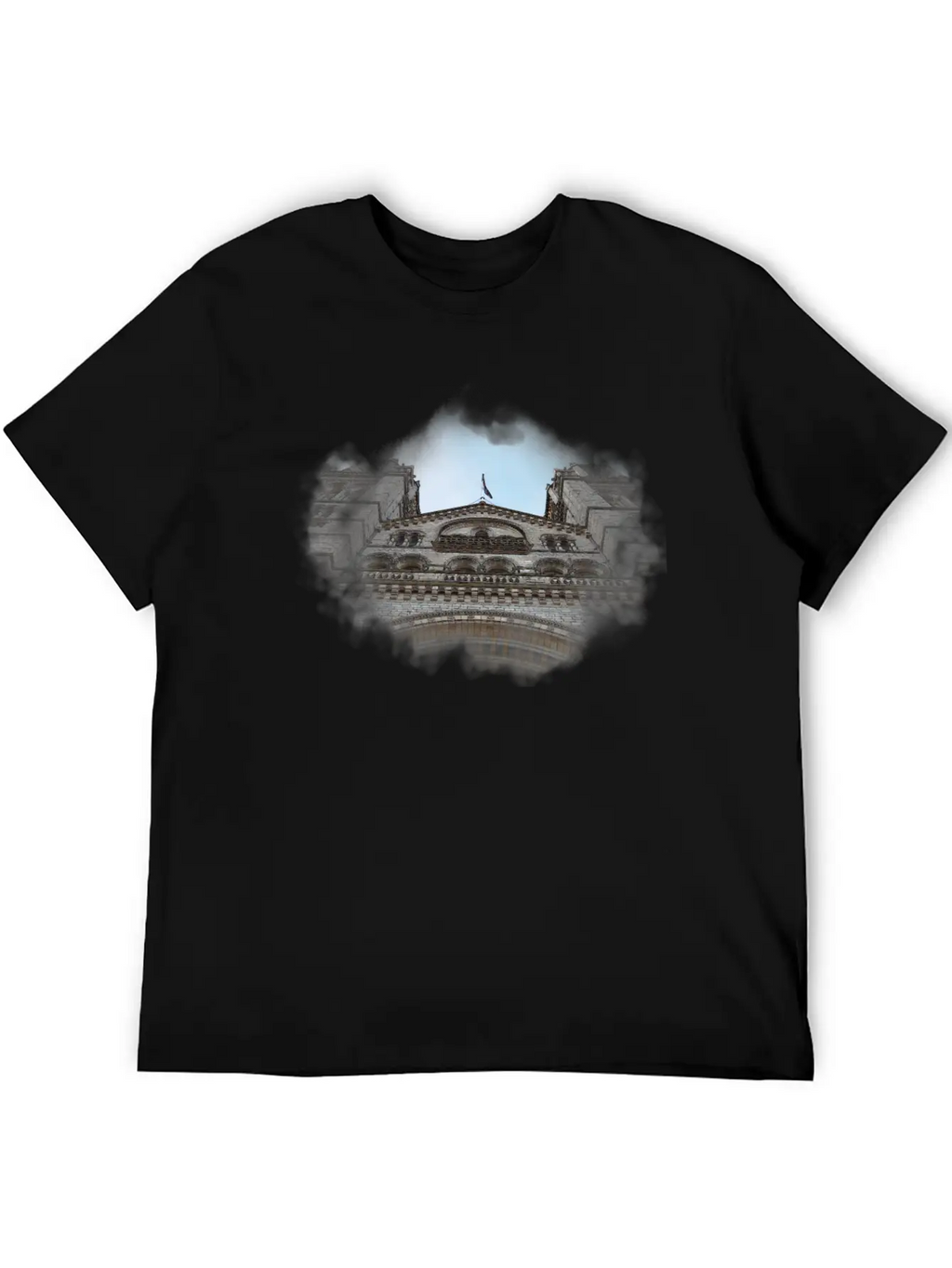 European Church, Watercolor Graphic Breathable Soft Cotton T-Shirt – Timeless Casual Look