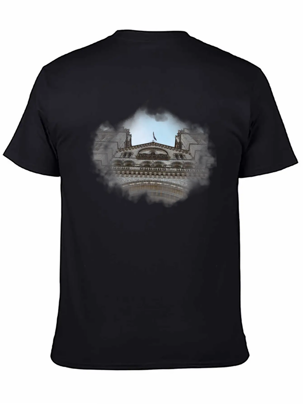 European Church, Watercolor Graphic Breathable Soft Cotton T-Shirt – Timeless Casual Look