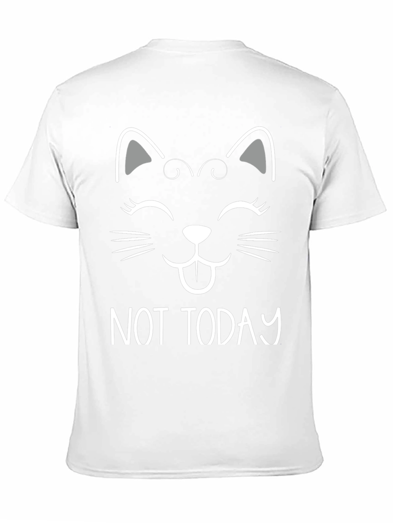 Not Today Cat Graphic Tee - Black Cotton T-Shirt