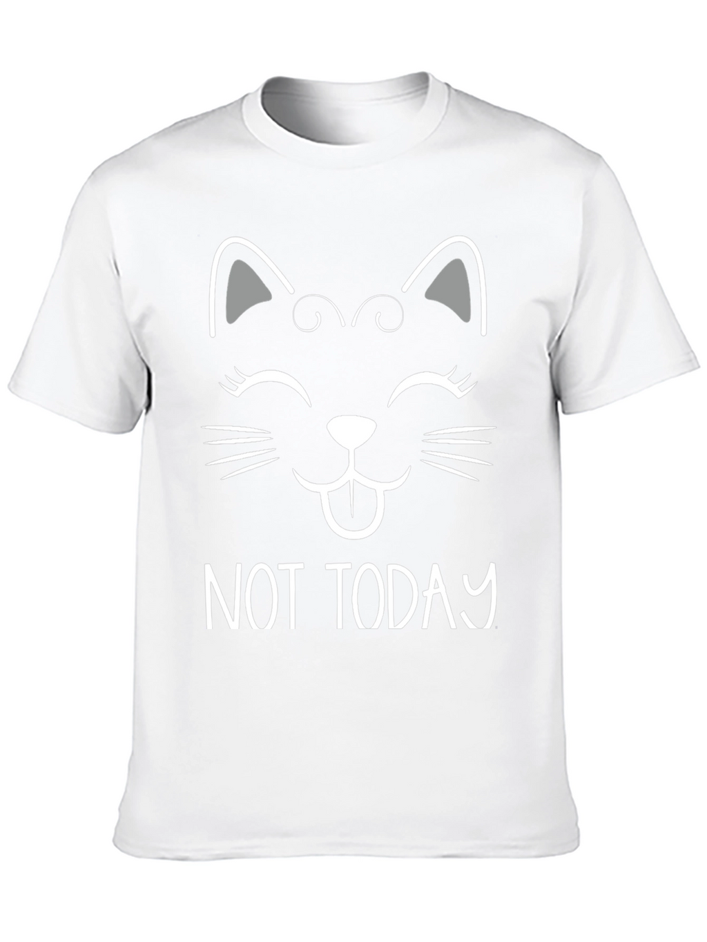 Not Today Cat Graphic Tee - Black Cotton T-Shirt