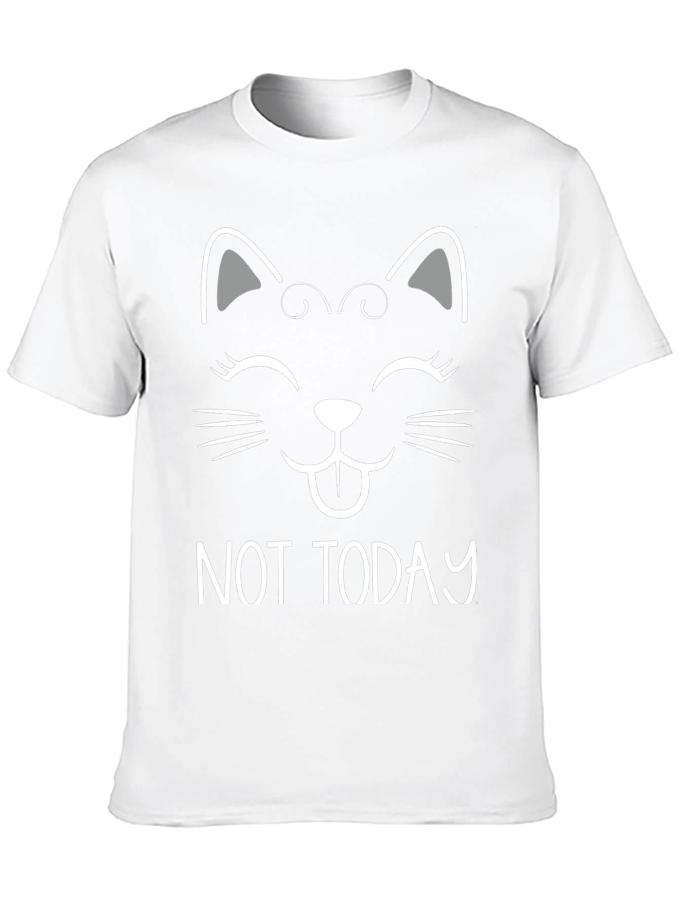 Not Today Cat Graphic Tee - Black Cotton T-Shirt
