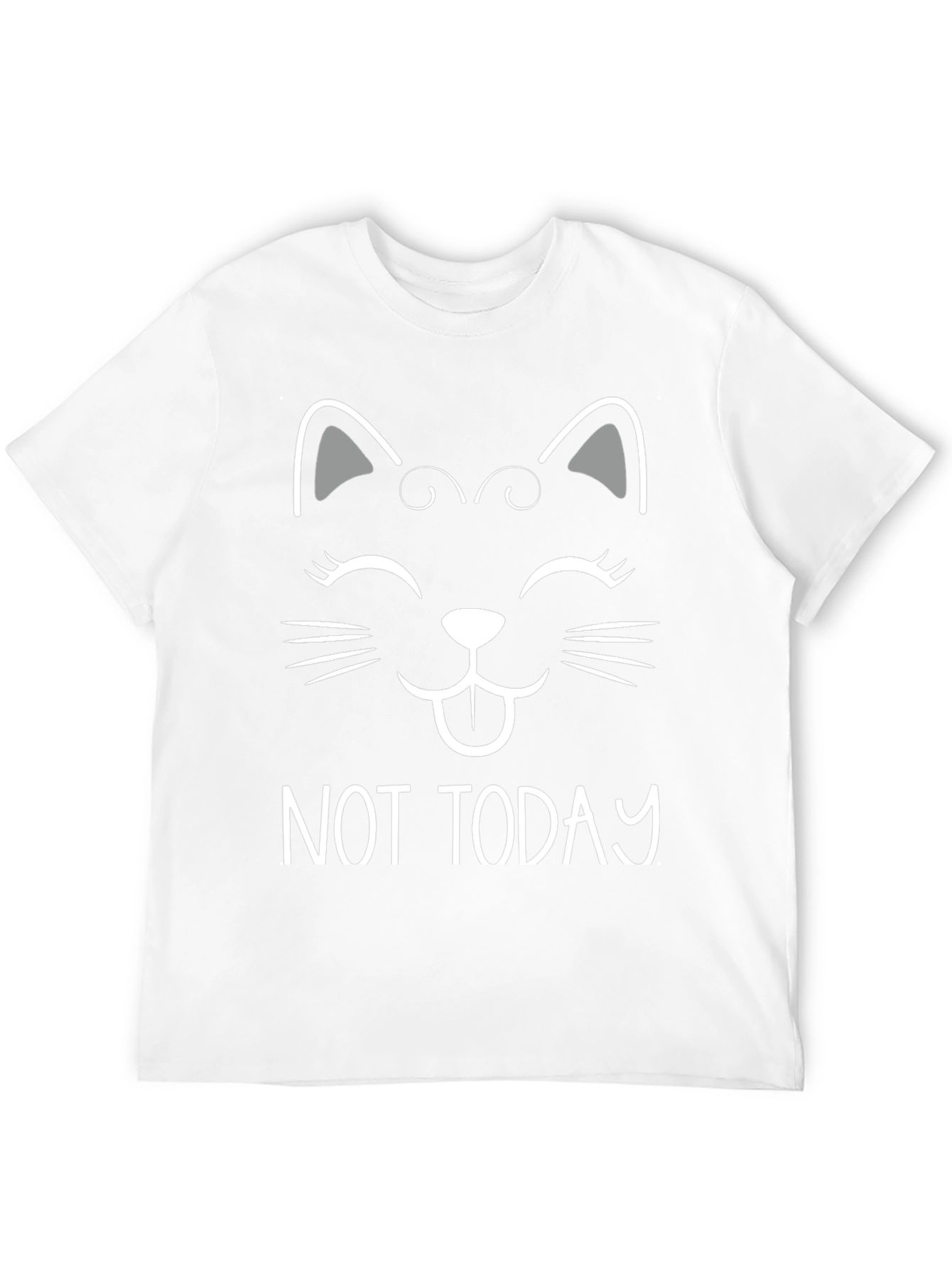 Not Today Cat Graphic Tee - Black Cotton T-Shirt