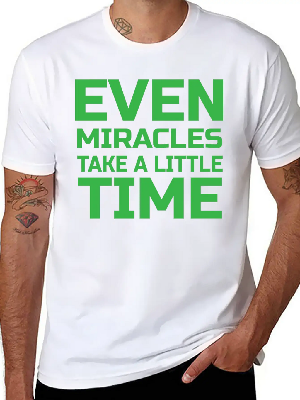 Even Miracles Take A Little Time Casual Graphic T-Shirt – Simple And Comfortable Daily Wear