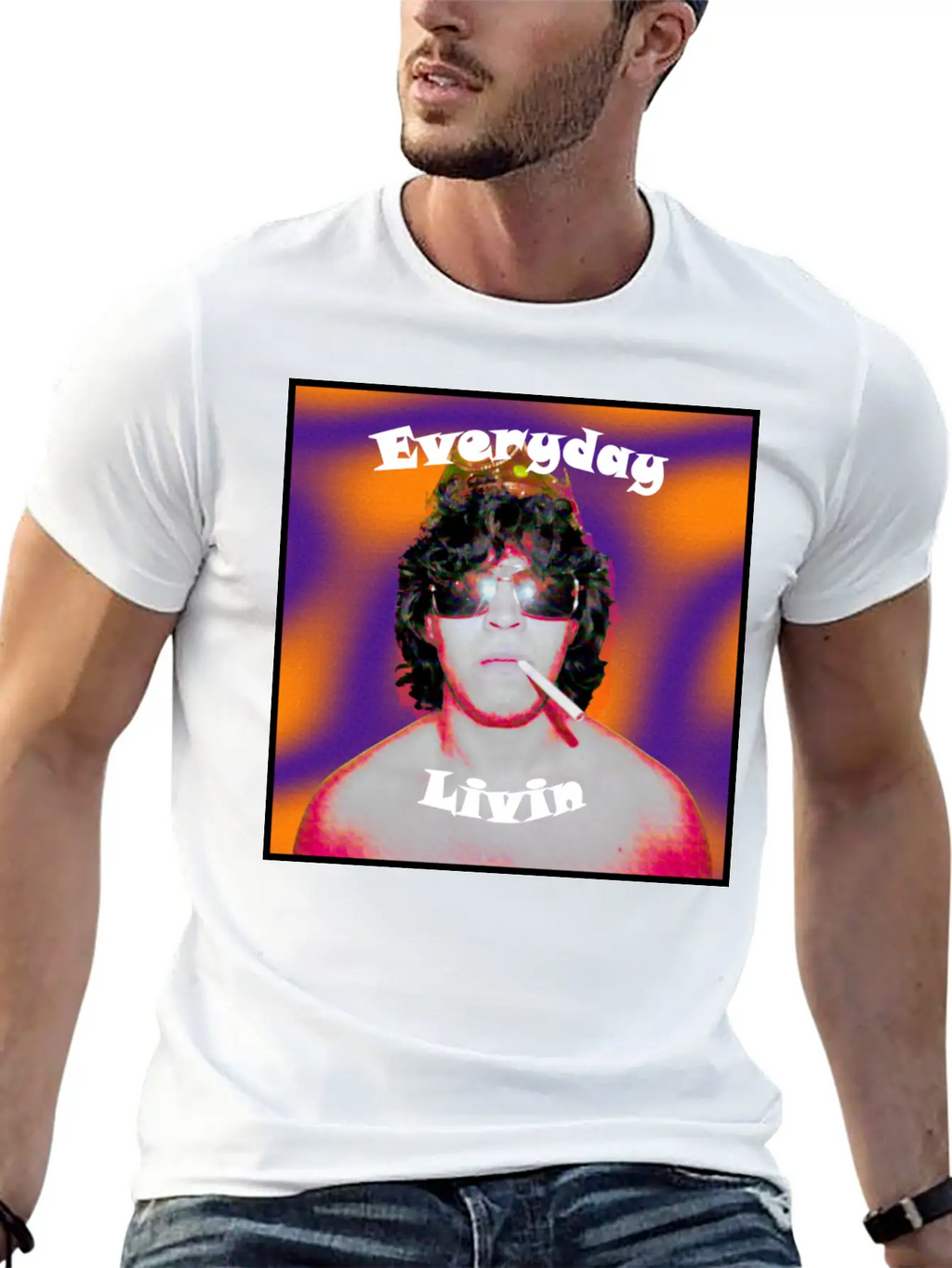 Everyday Livin Album Cover Stylish Everyday T-Shirt – Unisex Basic Cotton Tee