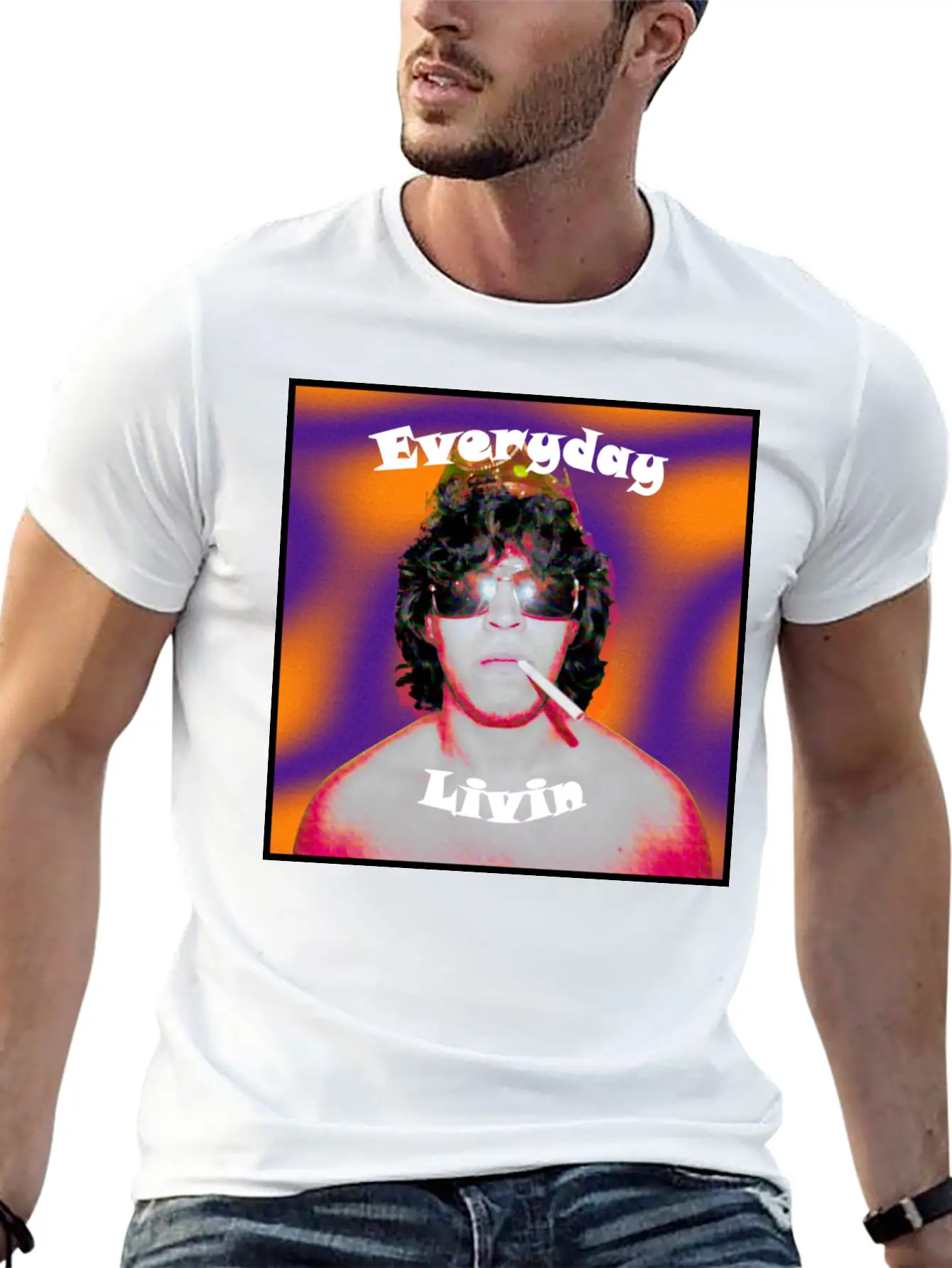Everyday Livin Album Cover Stylish Everyday T-Shirt – Unisex Basic Cotton Tee