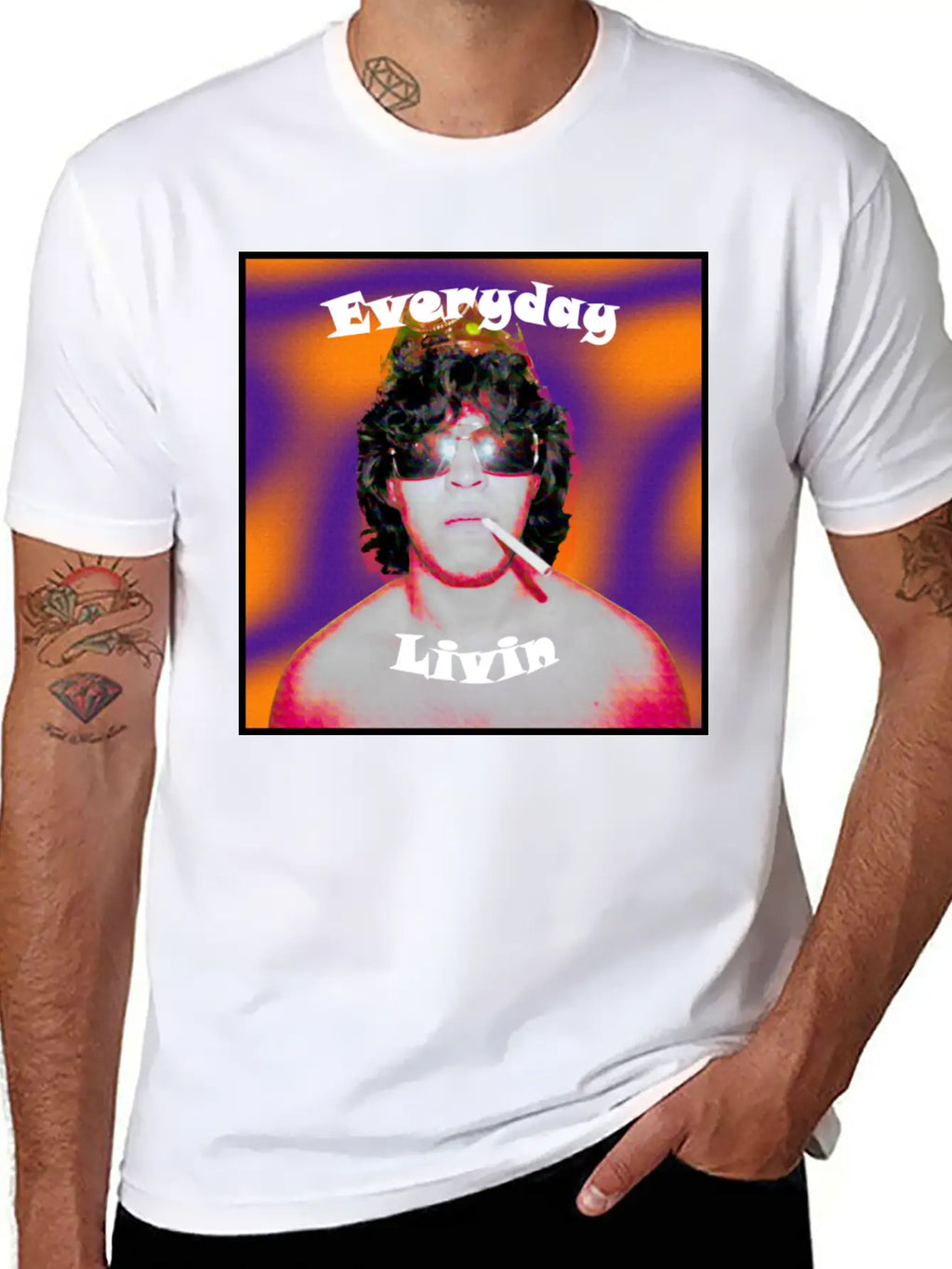 Everyday Livin Album Cover Stylish Everyday T-Shirt – Unisex Basic Cotton Tee
