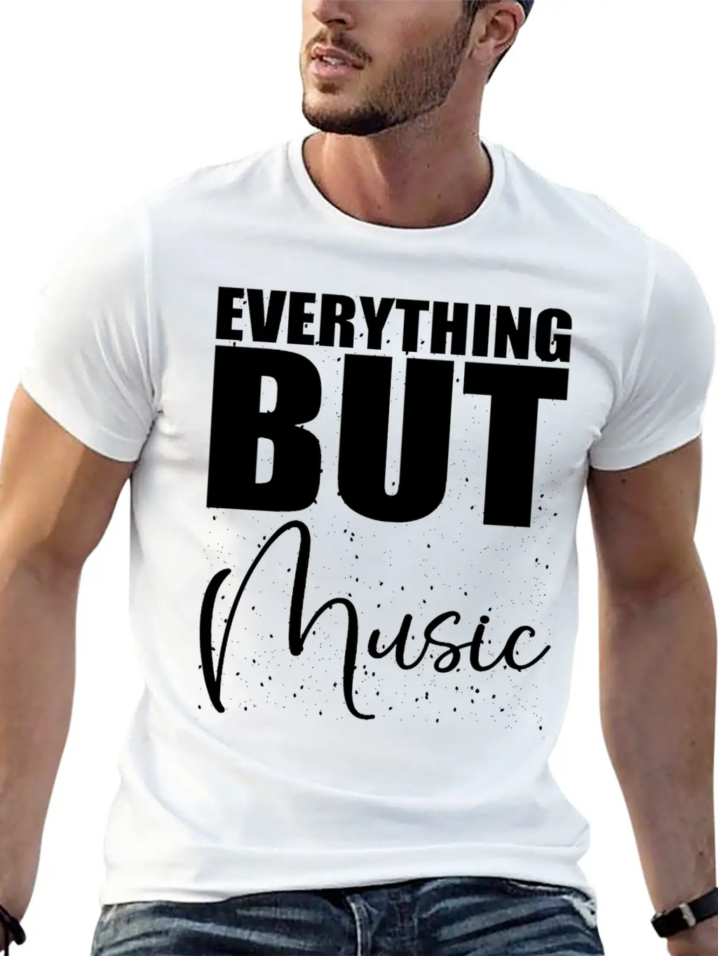 EVERYTHING BUT MUSIC Casual Graphic T-Shirt – Simple And Comfortable Daily Wear